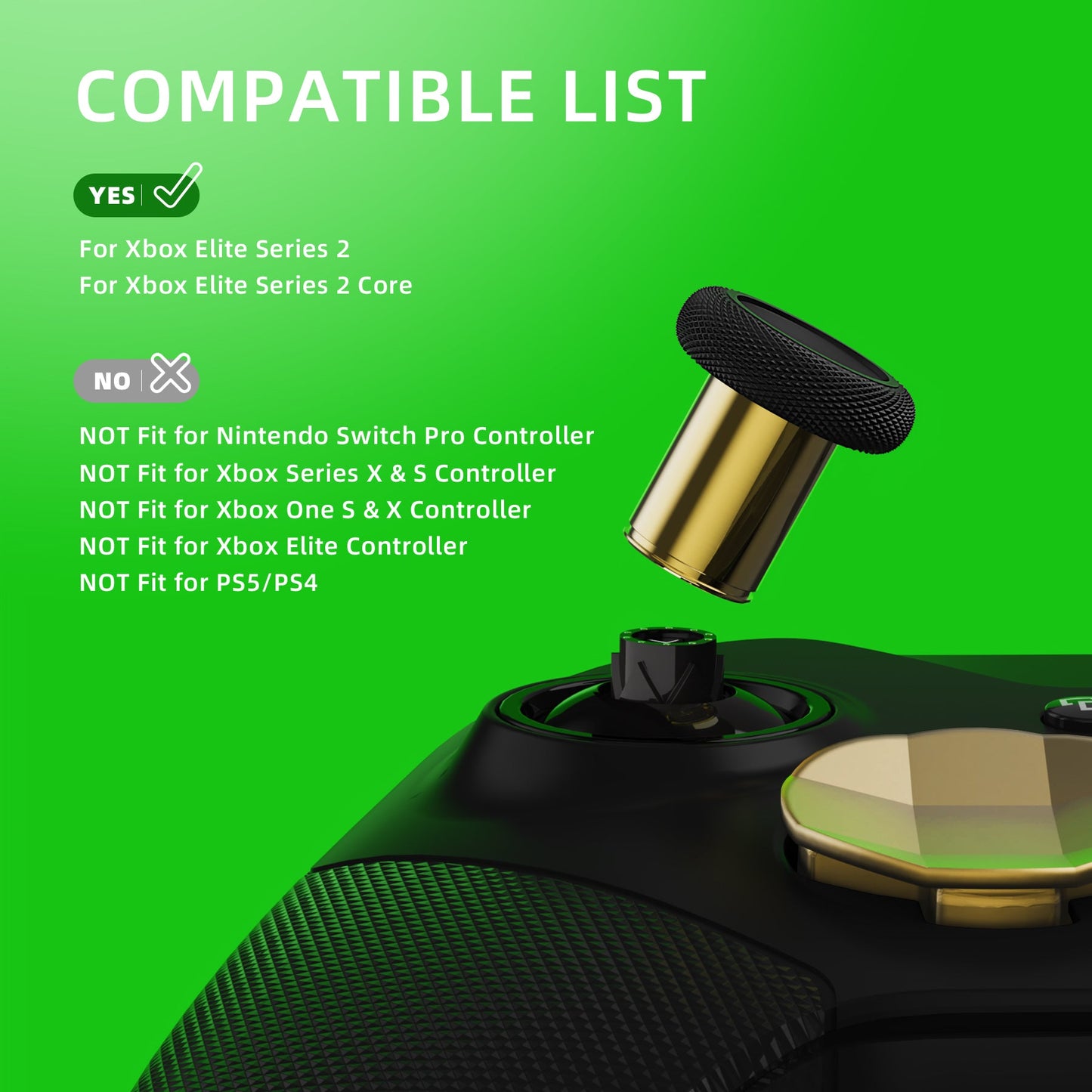 13 in 1 Component Pack Kit Replacement Metal Thumbsticks & D-Pads & Paddles for Xbox Elite Series 2 & Elite 2 Core Controller (Model 1797) - Metallic Hero Gold eXtremeRate
