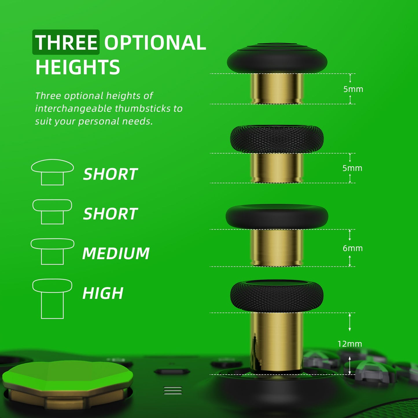 13 in 1 Component Pack Kit Replacement Metal Thumbsticks & D-Pads & Paddles for Xbox Elite Series 2 & Elite 2 Core Controller (Model 1797) - Metallic Hero Gold eXtremeRate