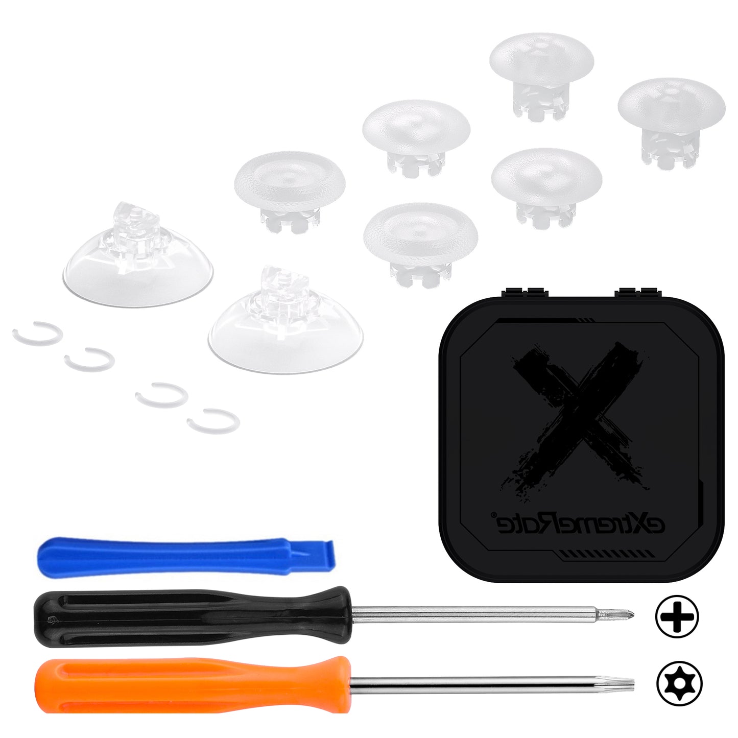 eXtremeRate Xbox Series X/S&Xbox Core&Xbox One X/S&Xbox Elite V1&Nintendoスイッチプロコン用EDGEスティック交換インターチェンジャブルサムスティック【クリア】