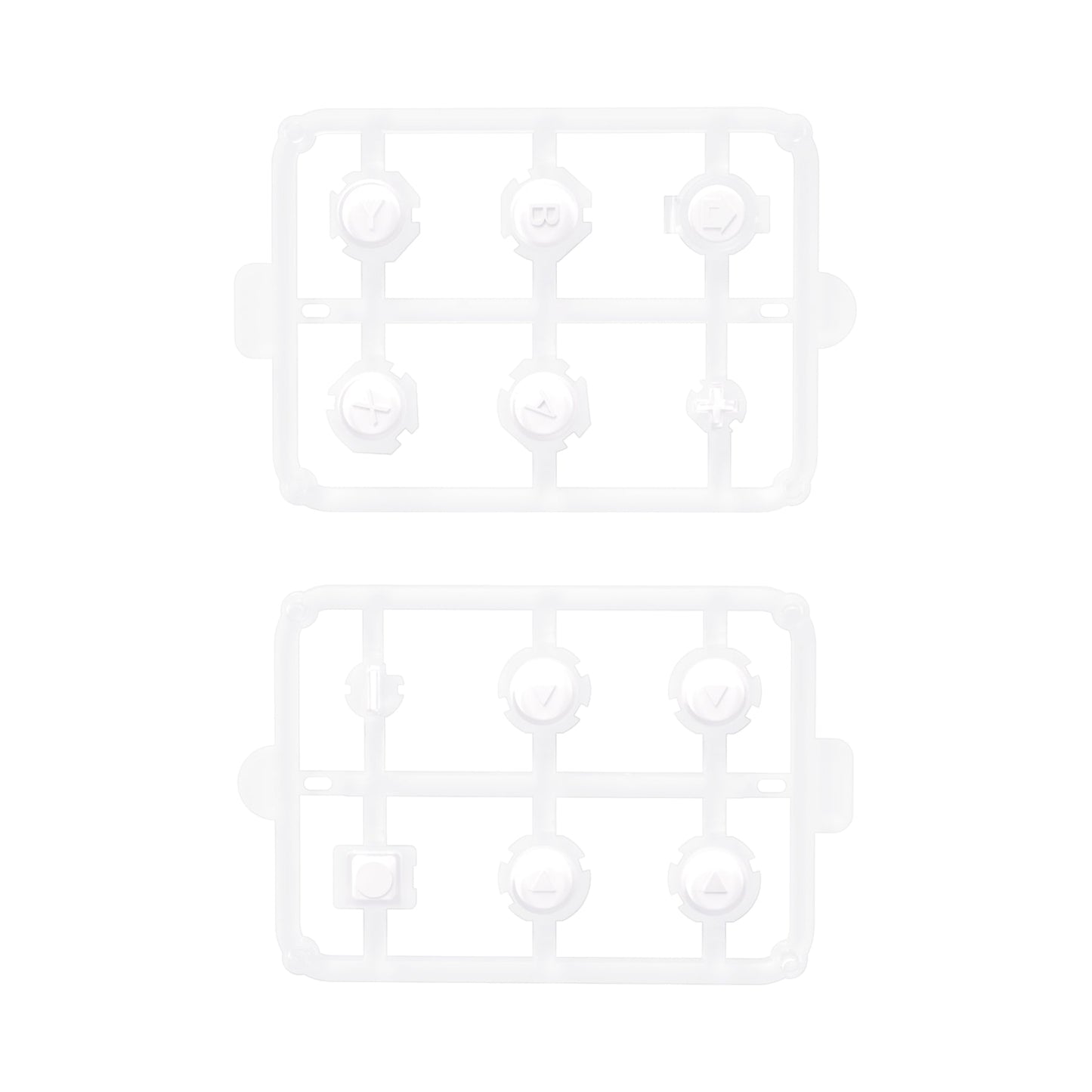 eXtremeRate Retail Replacement Controller ABXY Direction Home Capture + - Jelly Buttons, Two-Tone Pale White & Clear with Symbols Action Face Keys for Nintendo Switch & Switch OLED Joy-con - JoyCon NOT Included - AJ7001