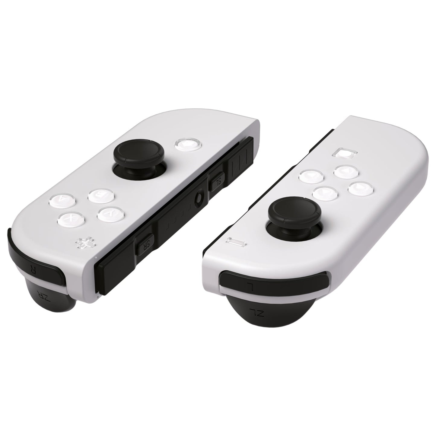 eXtremeRate Retail Replacement Controller ABXY Direction Home Capture + - Jelly Buttons, Two-Tone Pale White & Clear with Symbols Action Face Keys for Nintendo Switch & Switch OLED Joy-con - JoyCon NOT Included - AJ7001