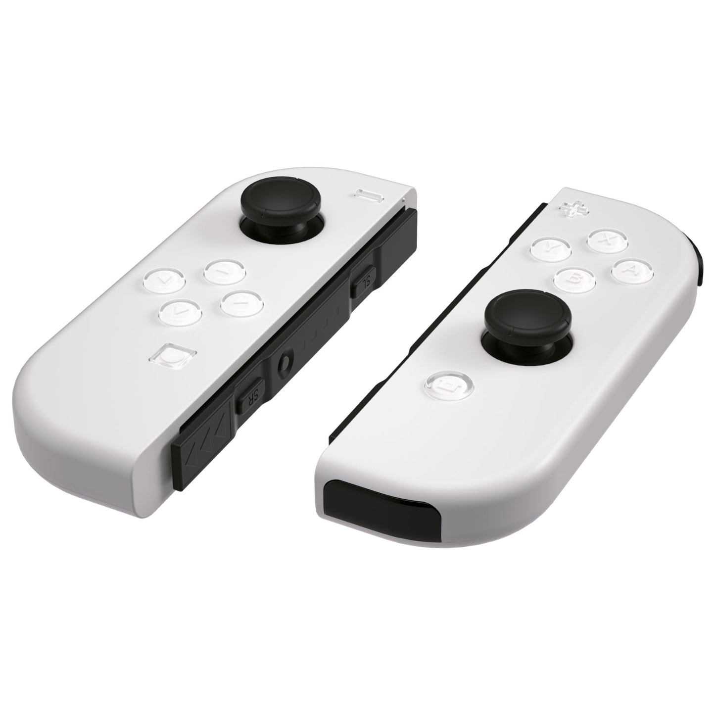 eXtremeRate Retail Replacement Controller ABXY Direction Home Capture + - Jelly Buttons, Two-Tone Pale White & Clear with Symbols Action Face Keys for Nintendo Switch & Switch OLED Joy-con - JoyCon NOT Included - AJ7001