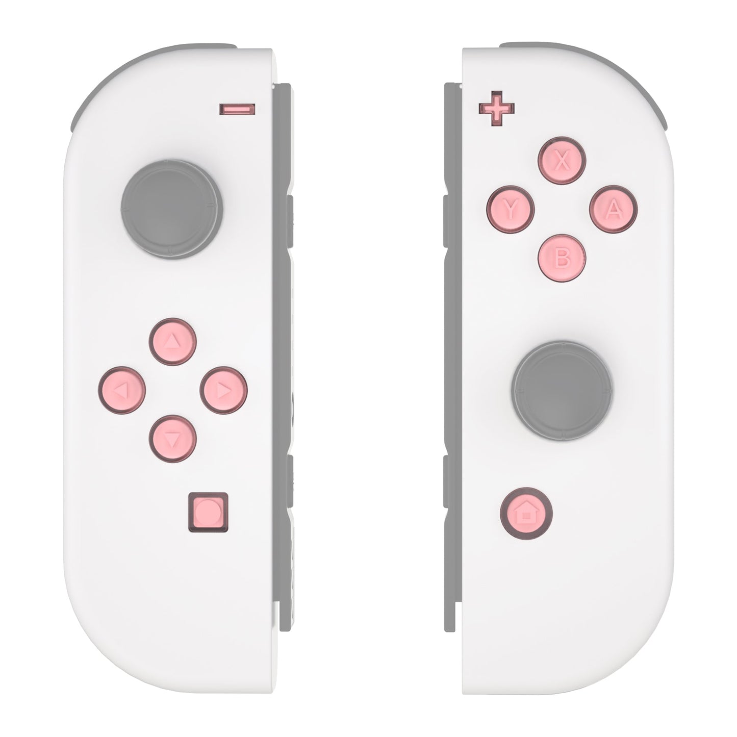 eXtremeRate Retail Replacement Controller ABXY Direction Home Capture + - Jelly Buttons, Two-Tone Pale Red & Clear with Symbols Action Face Keys for Nintendo Switch & Switch OLED Joy-con - JoyCon NOT Included - AJ7002