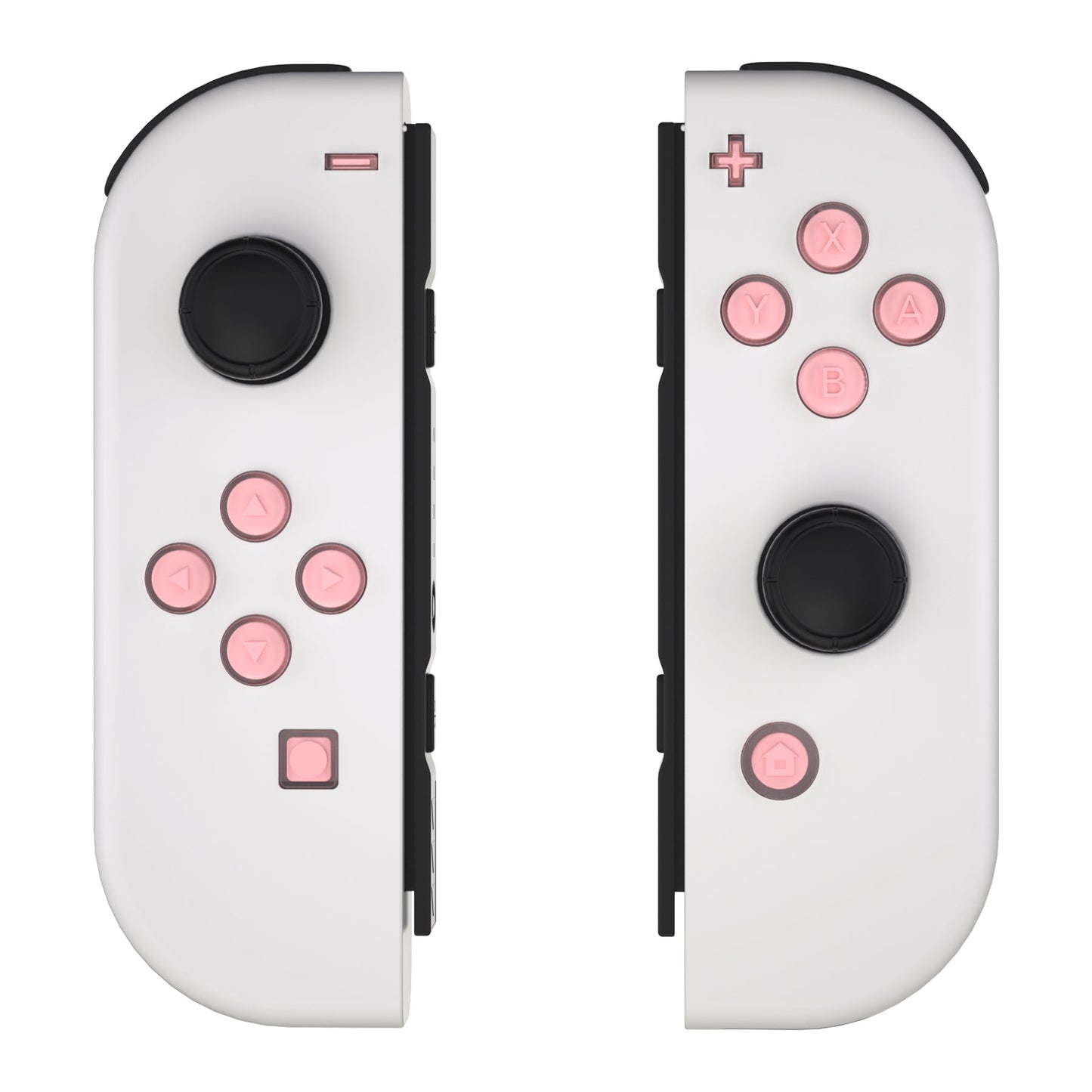 eXtremeRate Retail Replacement Controller ABXY Direction Home Capture + - Jelly Buttons, Two-Tone Pale Red & Clear with Symbols Action Face Keys for Nintendo Switch & Switch OLED Joy-con - JoyCon NOT Included - AJ7002