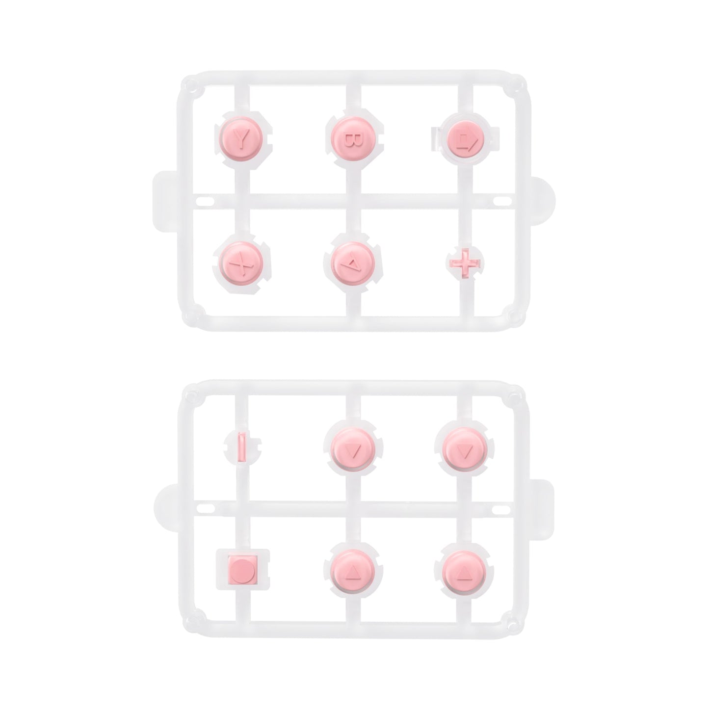 eXtremeRate Retail Replacement Controller ABXY Direction Home Capture + - Jelly Buttons, Two-Tone Pale Red & Clear with Symbols Action Face Keys for Nintendo Switch & Switch OLED Joy-con - JoyCon NOT Included - AJ7002