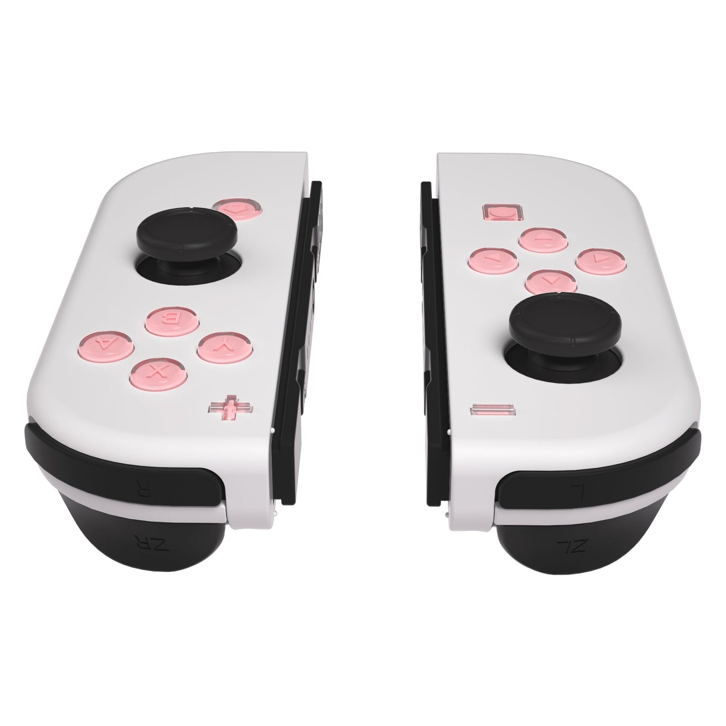 eXtremeRate Retail Replacement Controller ABXY Direction Home Capture + - Jelly Buttons, Two-Tone Pale Red & Clear with Symbols Action Face Keys for Nintendo Switch & Switch OLED Joy-con - JoyCon NOT Included - AJ7002