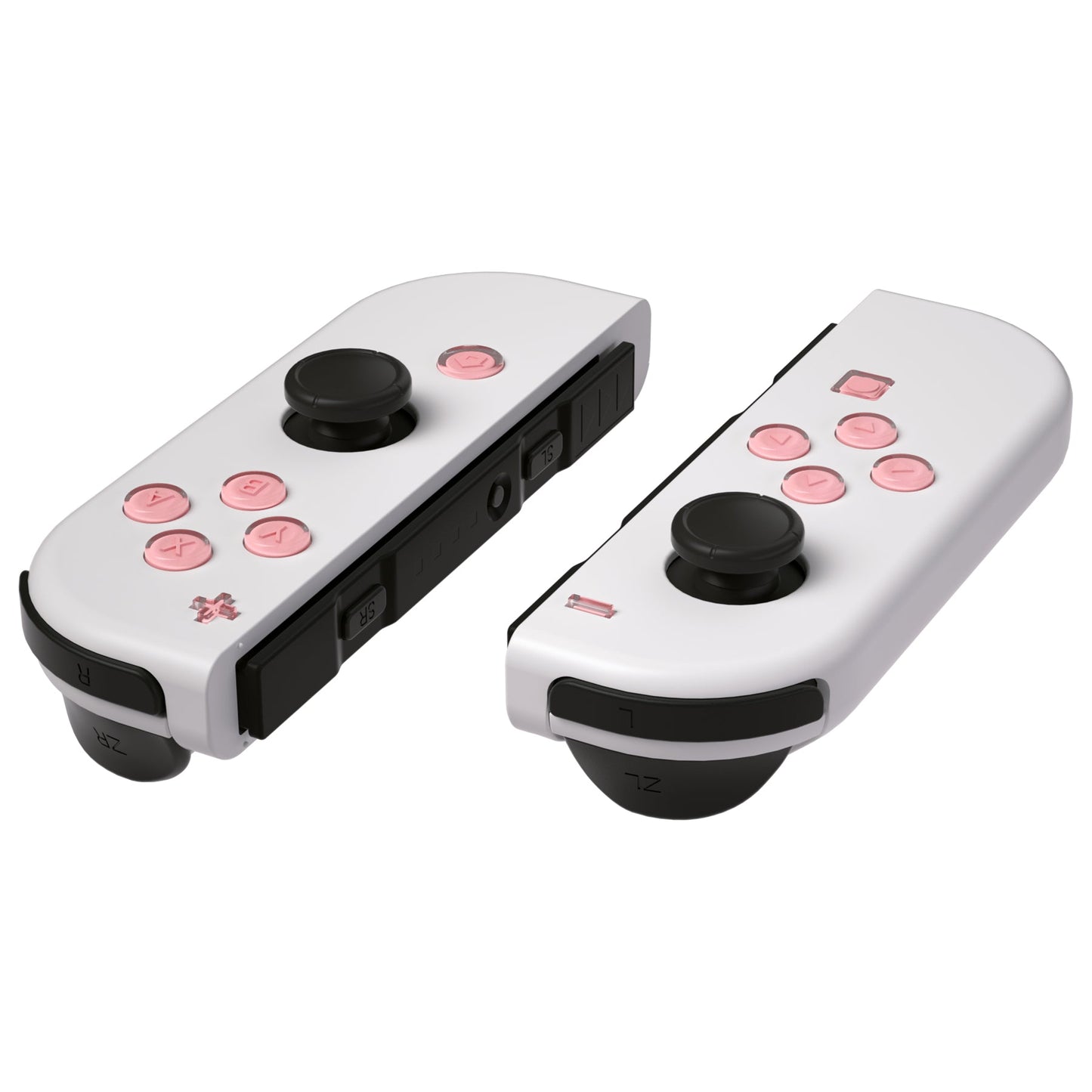 eXtremeRate Retail Replacement Controller ABXY Direction Home Capture + - Jelly Buttons, Two-Tone Pale Red & Clear with Symbols Action Face Keys for Nintendo Switch & Switch OLED Joy-con - JoyCon NOT Included - AJ7002