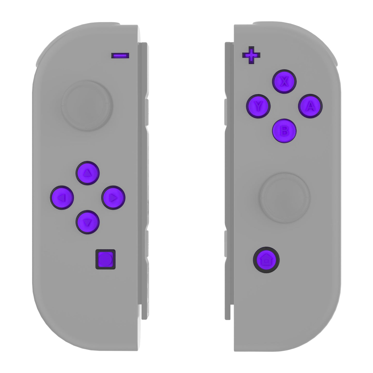 eXtremeRate Retail Replacement Controller ABXY Direction Home Capture + - Jelly Buttons, Two-Tone Pale Purple & Clear with Symbols Action Face Keys for Nintendo Switch & Switch OLED Joy-con - JoyCon NOT Included - AJ7003