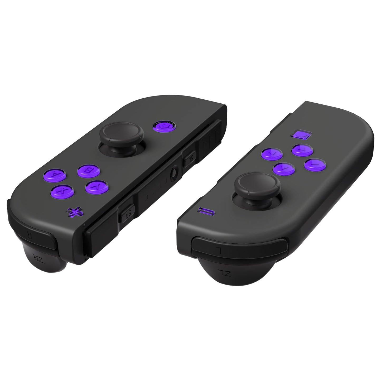eXtremeRate Retail Replacement Controller ABXY Direction Home Capture + - Jelly Buttons, Two-Tone Pale Purple & Clear with Symbols Action Face Keys for Nintendo Switch & Switch OLED Joy-con - JoyCon NOT Included - AJ7003