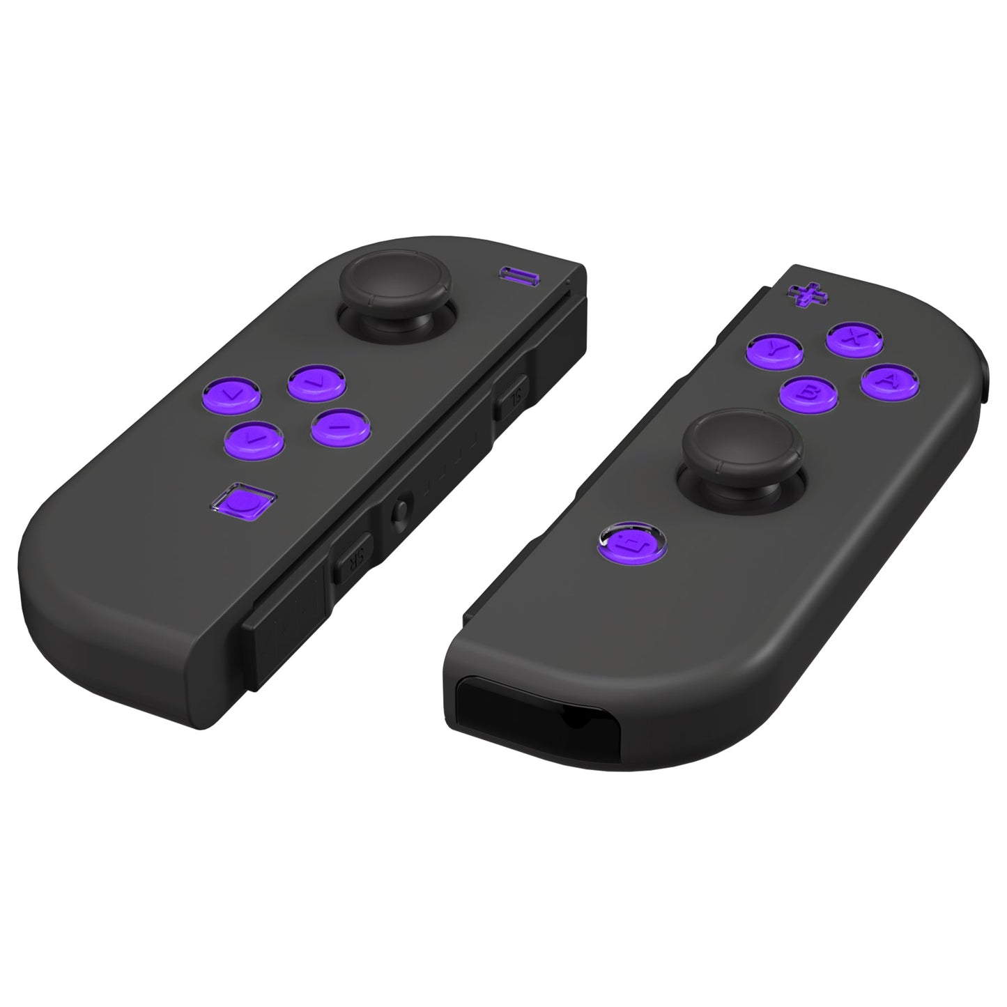 eXtremeRate Retail Replacement Controller ABXY Direction Home Capture + - Jelly Buttons, Two-Tone Pale Purple & Clear with Symbols Action Face Keys for Nintendo Switch & Switch OLED Joy-con - JoyCon NOT Included - AJ7003