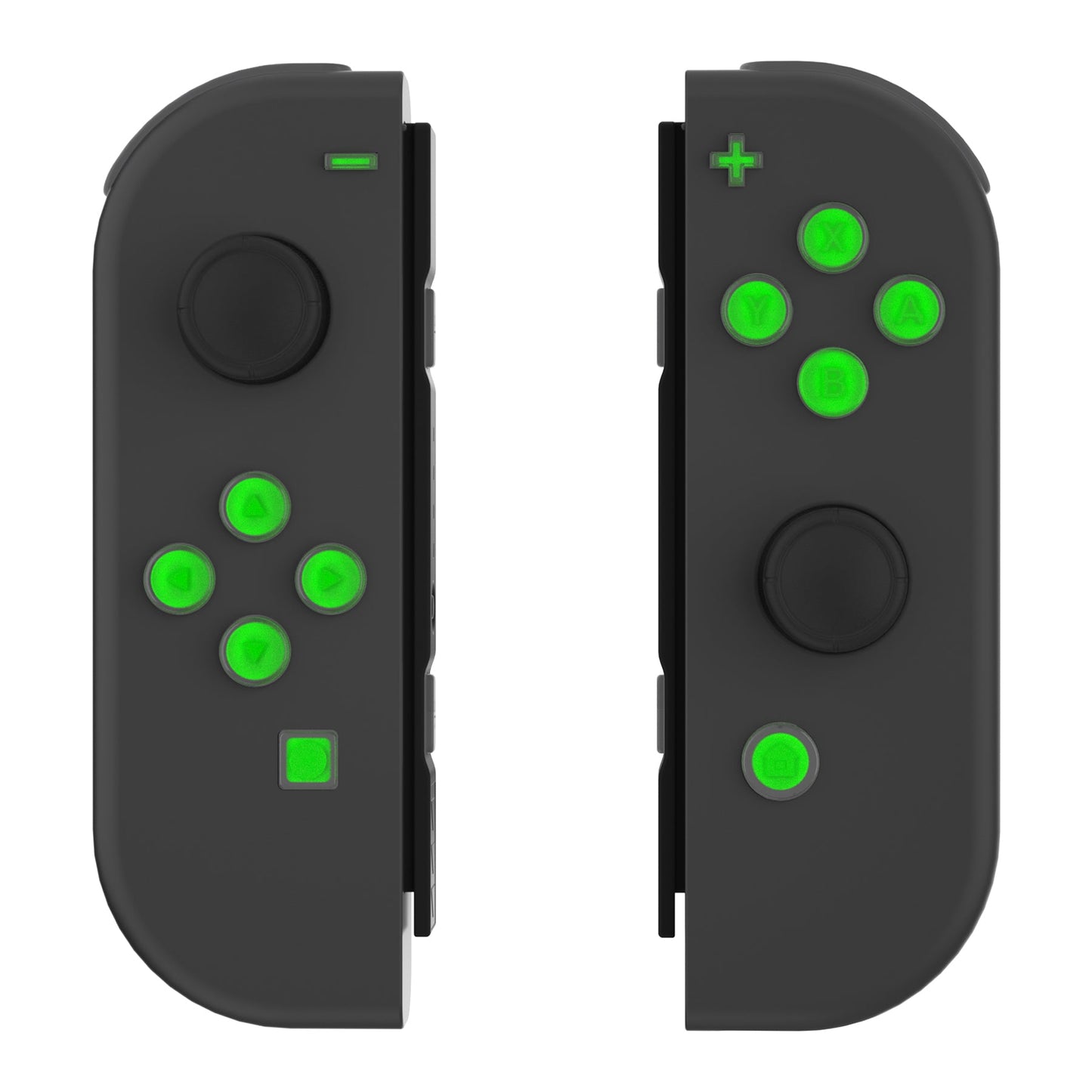 eXtremeRate Retail Replacement Controller ABXY Direction Home Capture + - Jelly Buttons, Two-Tone Pale Green & Clear with Symbols Action Face Keys for Nintendo Switch & Switch OLED Joy-con - JoyCon NOT Included - AJ7004