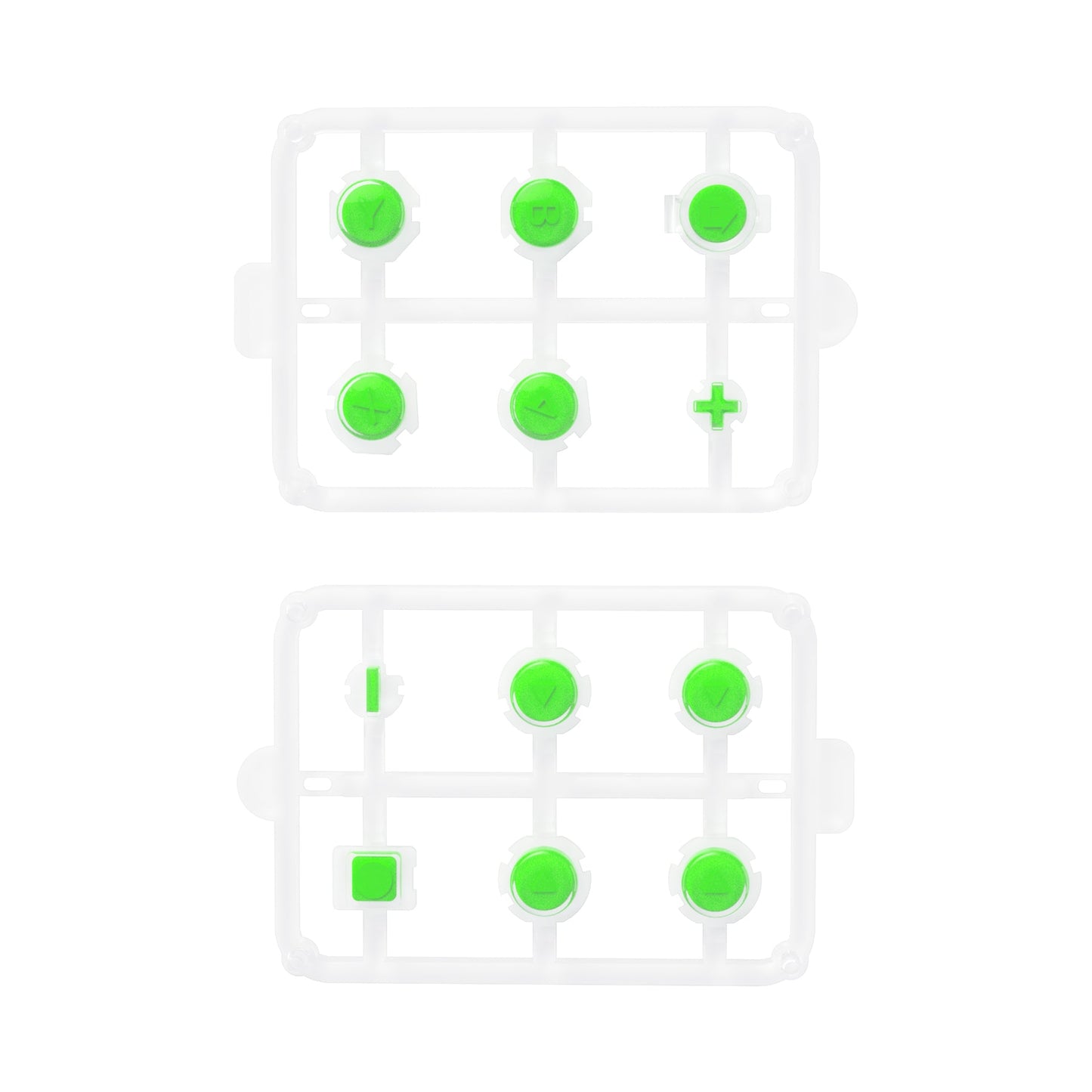 eXtremeRate Retail Replacement Controller ABXY Direction Home Capture + - Jelly Buttons, Two-Tone Pale Green & Clear with Symbols Action Face Keys for Nintendo Switch & Switch OLED Joy-con - JoyCon NOT Included - AJ7004