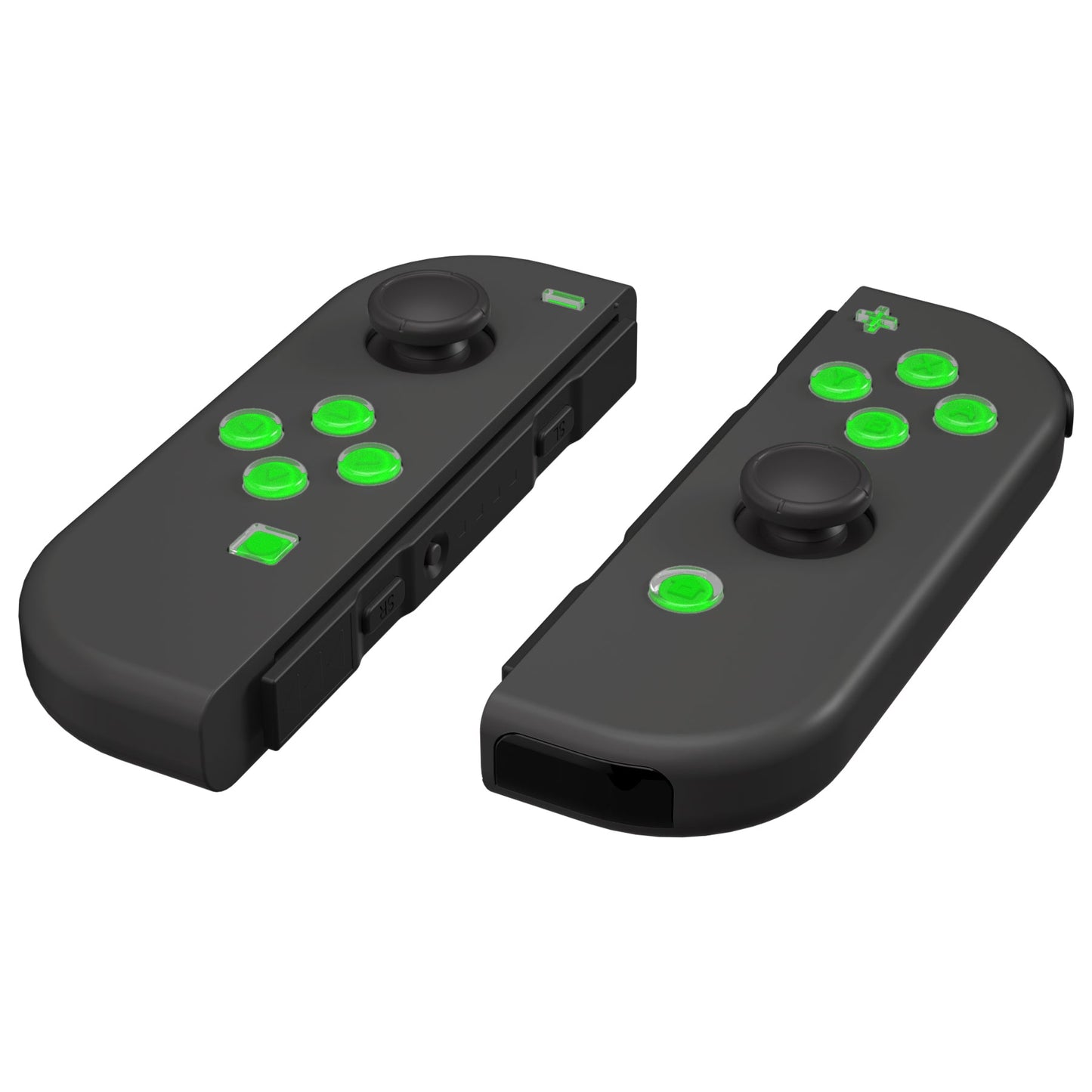 eXtremeRate Retail Replacement Controller ABXY Direction Home Capture + - Jelly Buttons, Two-Tone Pale Green & Clear with Symbols Action Face Keys for Nintendo Switch & Switch OLED Joy-con - JoyCon NOT Included - AJ7004