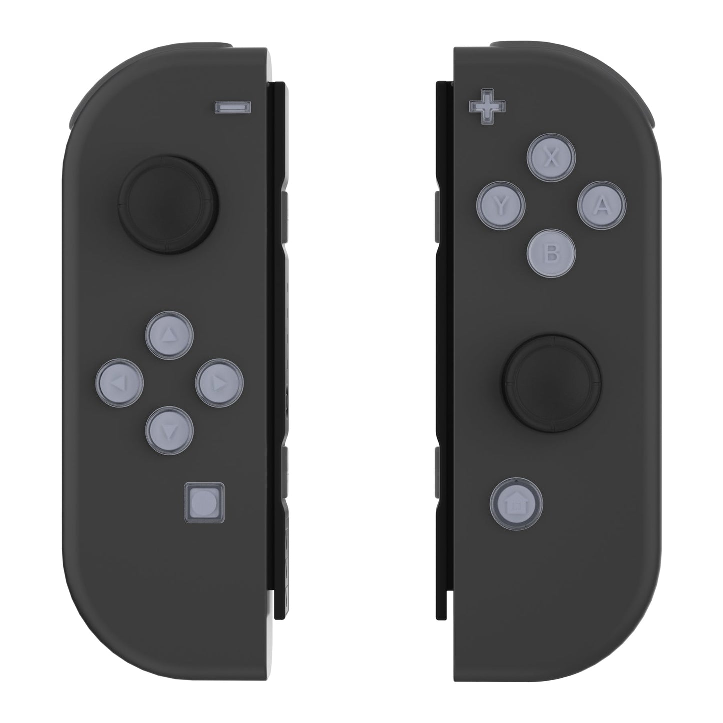 eXtremeRate Retail Replacement Controller ABXY Direction Home Capture + - Jelly Buttons, Two-Tone Pale New Hope Gray & Clear with Symbols Action Face Keys for Nintendo Switch & Switch OLED Joy-con - JoyCon NOT Included - AJ7005
