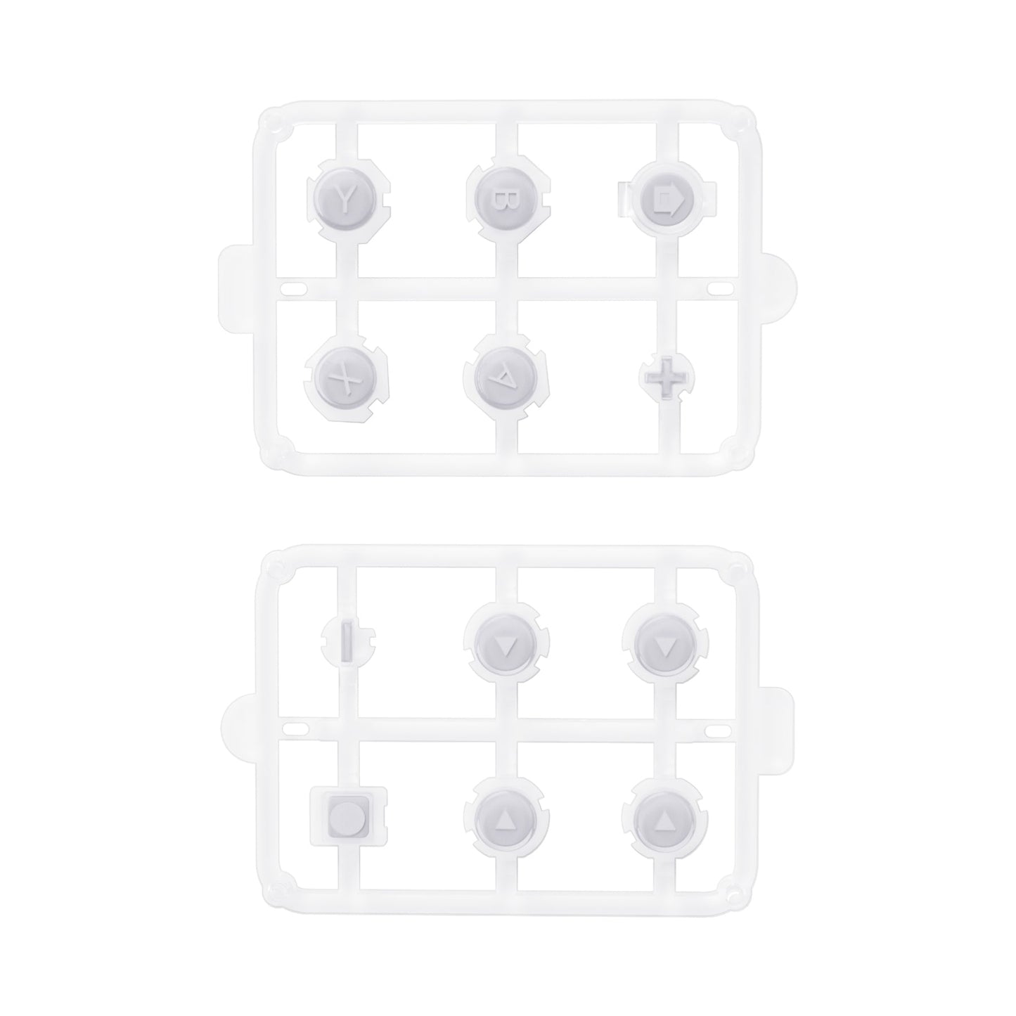 eXtremeRate Retail Replacement Controller ABXY Direction Home Capture + - Jelly Buttons, Two-Tone Pale New Hope Gray & Clear with Symbols Action Face Keys for Nintendo Switch & Switch OLED Joy-con - JoyCon NOT Included - AJ7005
