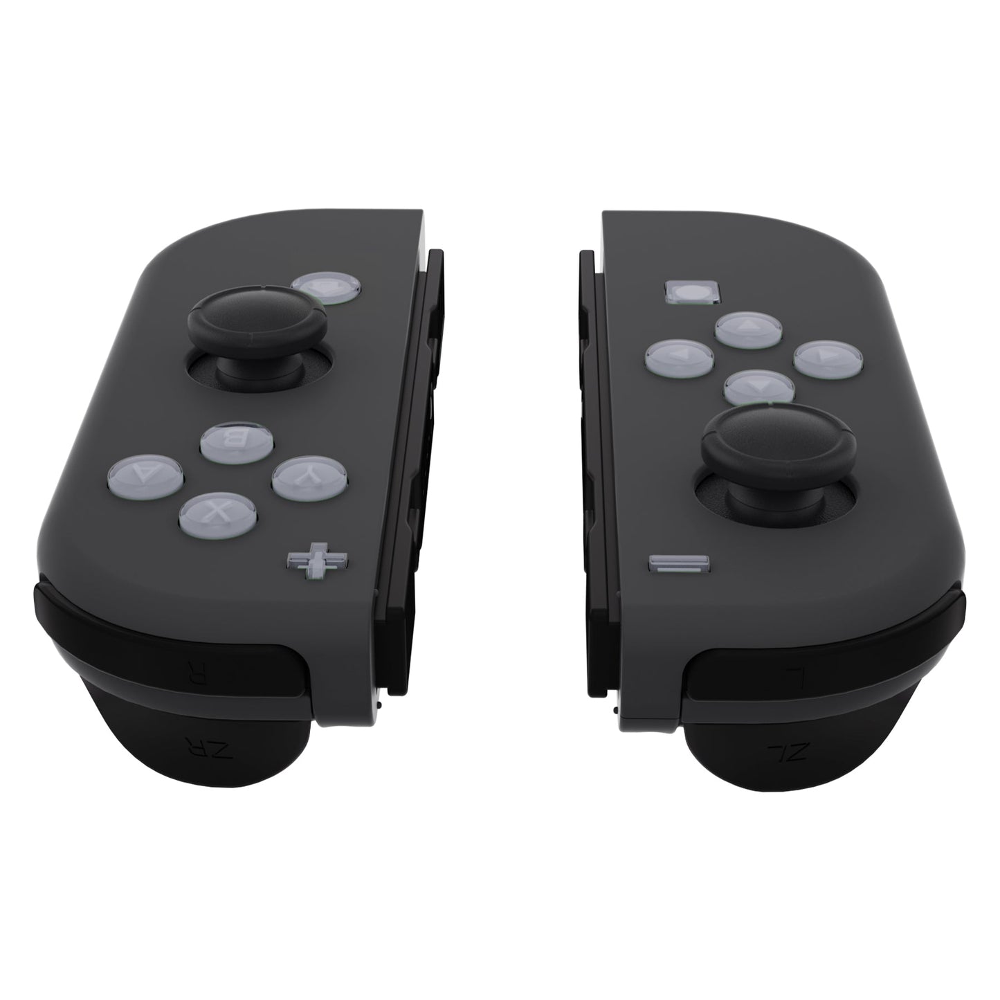 eXtremeRate Retail Replacement Controller ABXY Direction Home Capture + - Jelly Buttons, Two-Tone Pale New Hope Gray & Clear with Symbols Action Face Keys for Nintendo Switch & Switch OLED Joy-con - JoyCon NOT Included - AJ7005