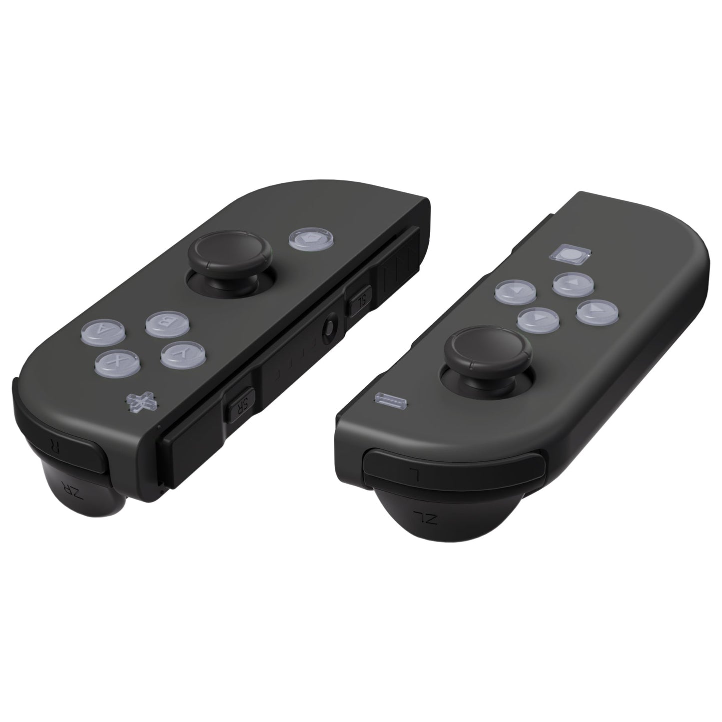 eXtremeRate Retail Replacement Controller ABXY Direction Home Capture + - Jelly Buttons, Two-Tone Pale New Hope Gray & Clear with Symbols Action Face Keys for Nintendo Switch & Switch OLED Joy-con - JoyCon NOT Included - AJ7005