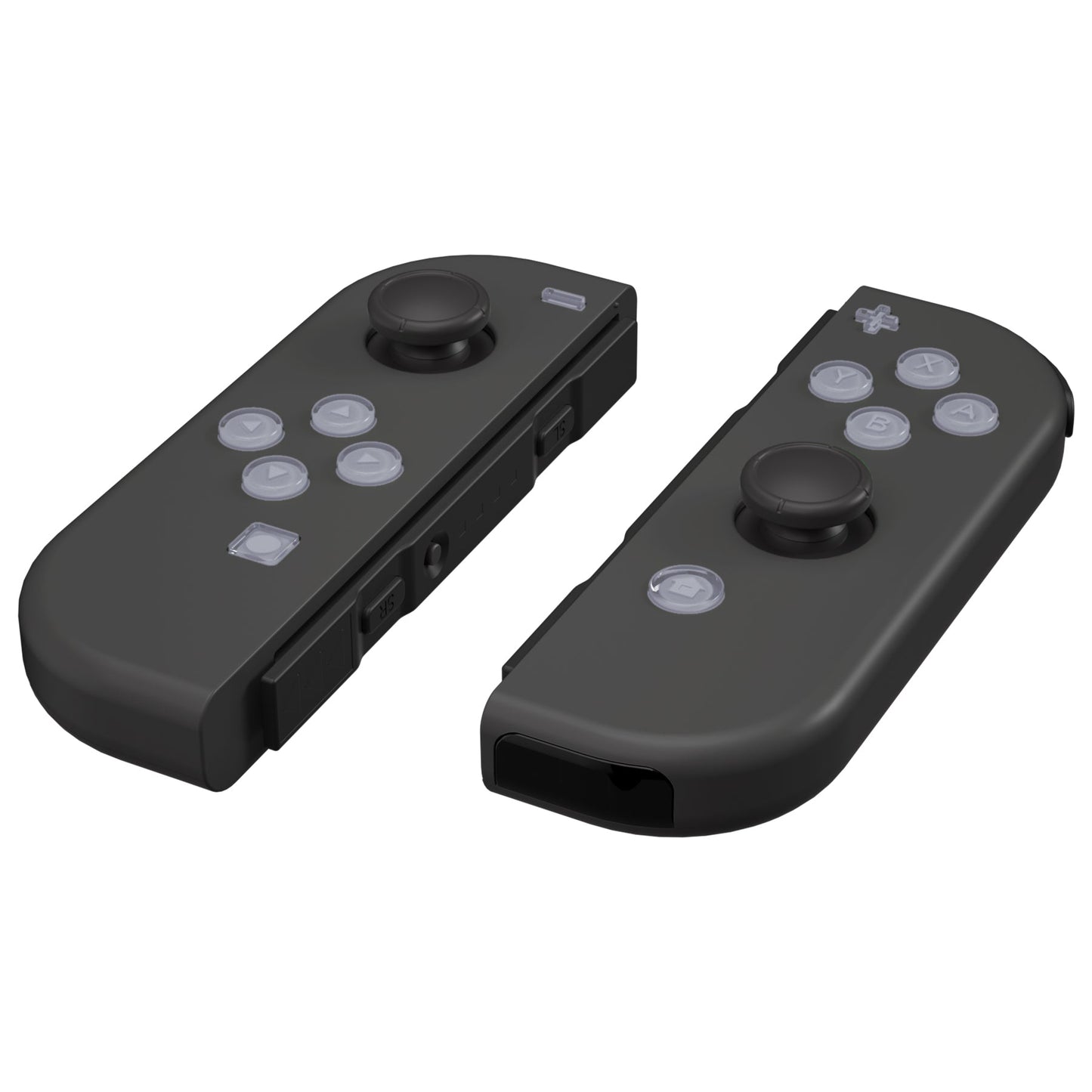 eXtremeRate Retail Replacement Controller ABXY Direction Home Capture + - Jelly Buttons, Two-Tone Pale New Hope Gray & Clear with Symbols Action Face Keys for Nintendo Switch & Switch OLED Joy-con - JoyCon NOT Included - AJ7005