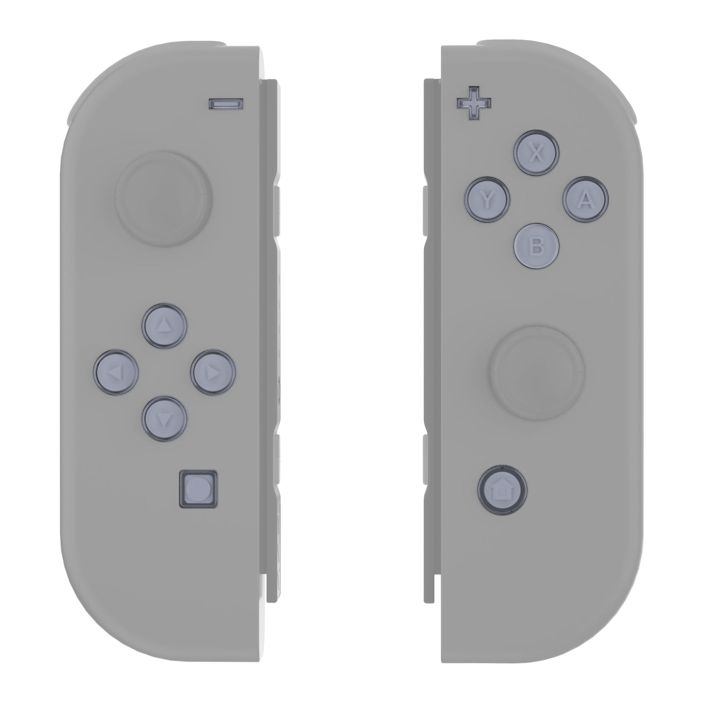 eXtremeRate Retail Replacement Controller ABXY Direction Home Capture + - Jelly Buttons, Two-Tone Pale New Hope Gray & Clear with Symbols Action Face Keys for Nintendo Switch & Switch OLED Joy-con - JoyCon NOT Included - AJ7005