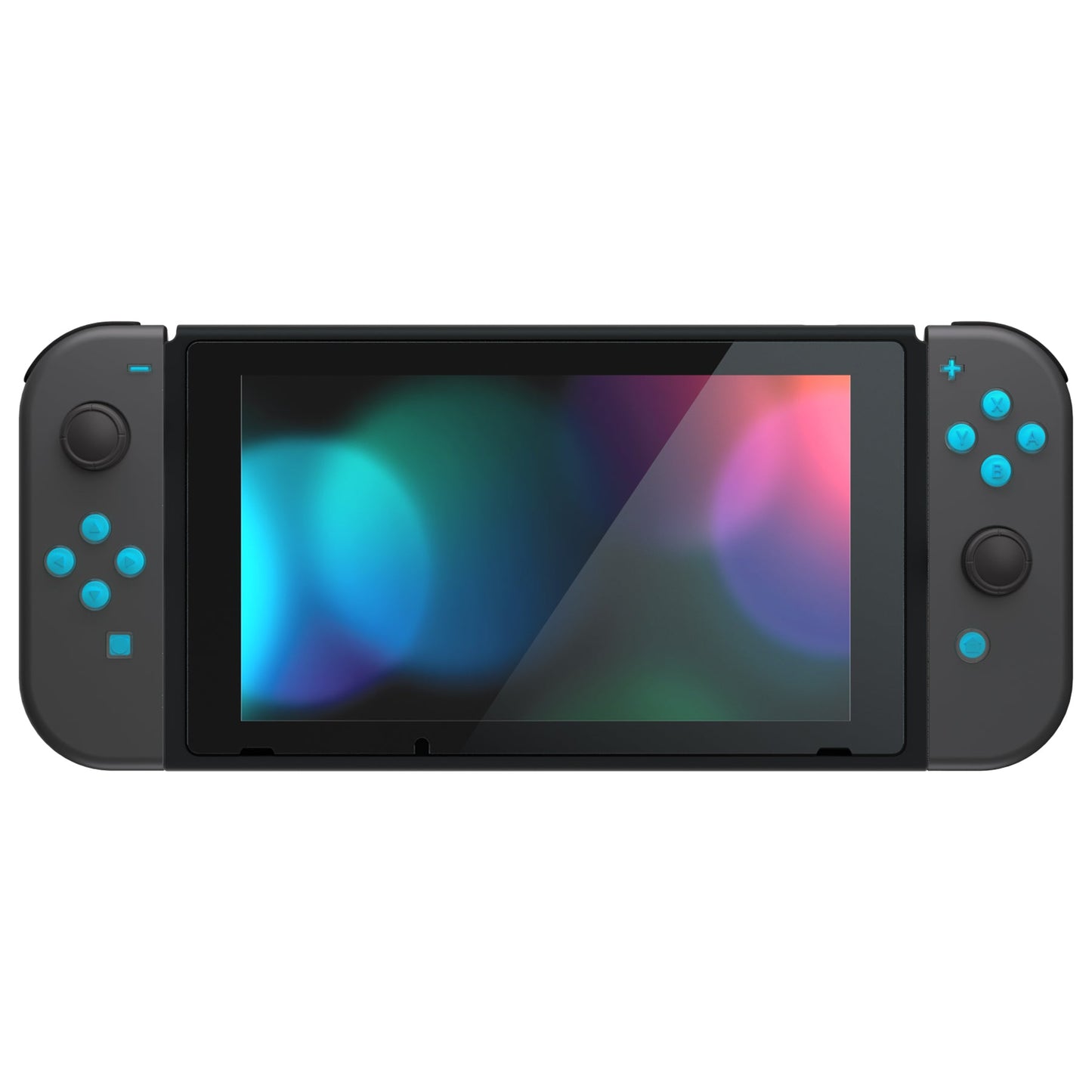 eXtremeRate Retail Replacement Controller ABXY Direction Home Capture + - Jelly Buttons, Two-Tone Pale New Hope Blue & Clear with Symbols Action Face Keys for Nintendo Switch & Switch OLED Joy-con - JoyCon NOT Included - AJ7006