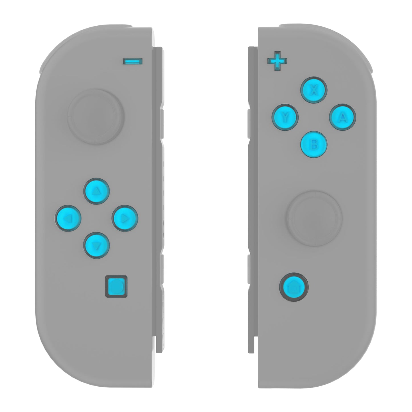 eXtremeRate Retail Replacement Controller ABXY Direction Home Capture + - Jelly Buttons, Two-Tone Pale New Hope Blue & Clear with Symbols Action Face Keys for Nintendo Switch & Switch OLED Joy-con - JoyCon NOT Included - AJ7006