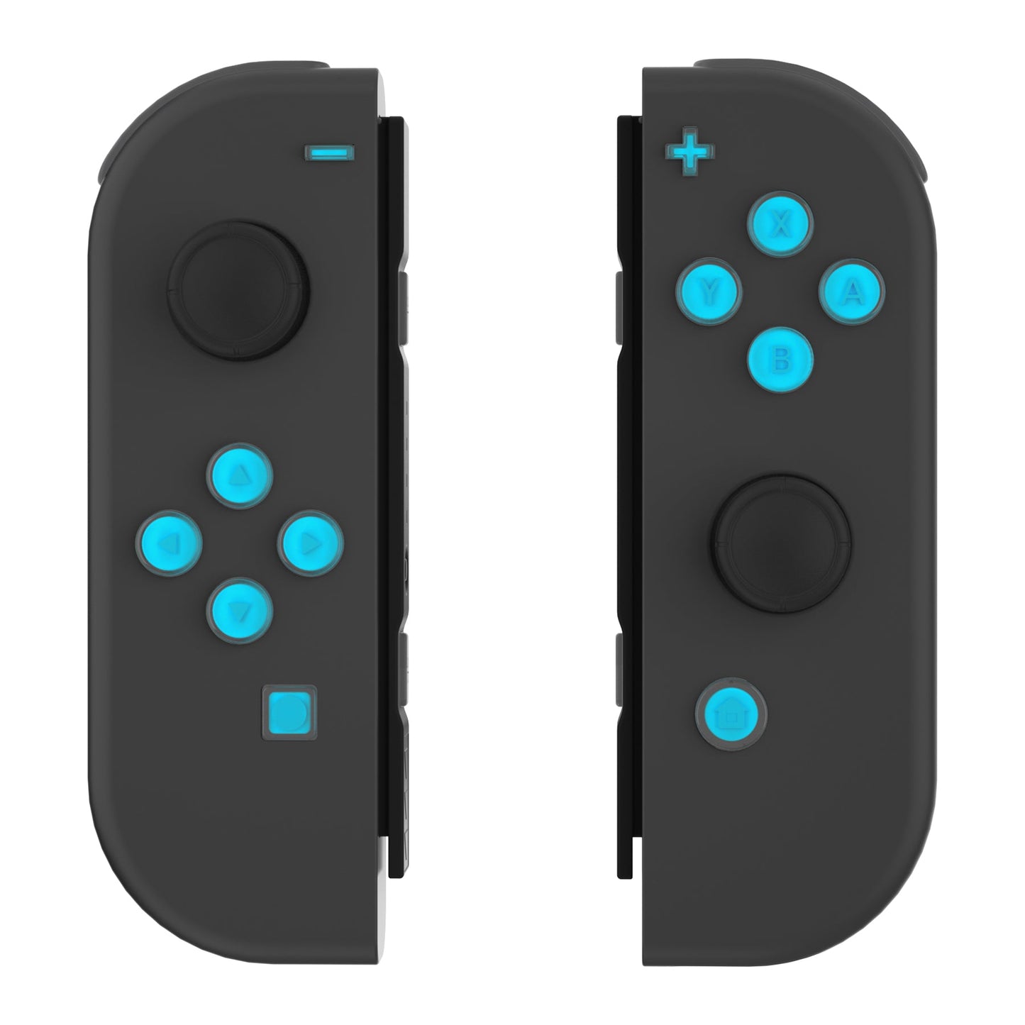 eXtremeRate Retail Replacement Controller ABXY Direction Home Capture + - Jelly Buttons, Two-Tone Pale New Hope Blue & Clear with Symbols Action Face Keys for Nintendo Switch & Switch OLED Joy-con - JoyCon NOT Included - AJ7006