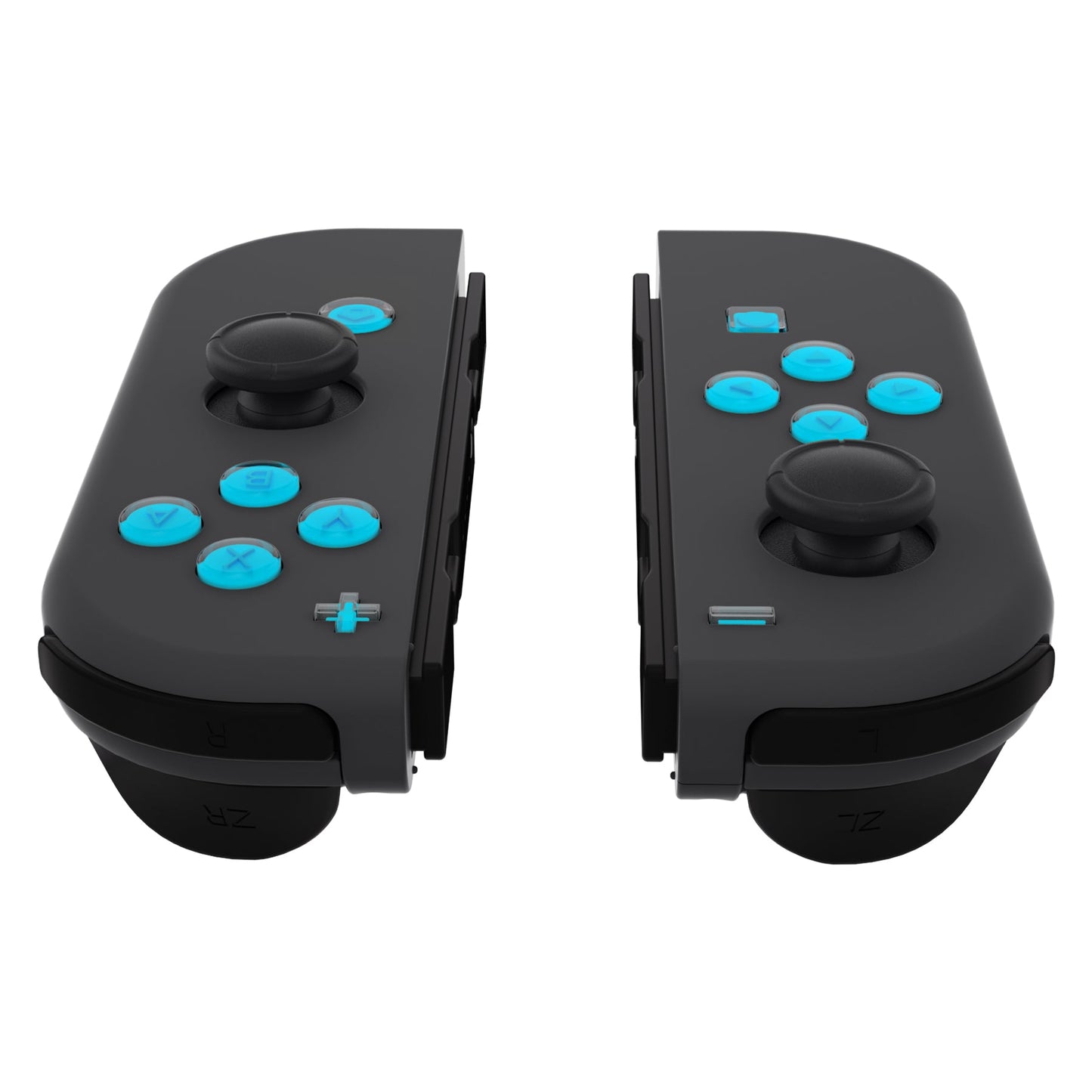 eXtremeRate Retail Replacement Controller ABXY Direction Home Capture + - Jelly Buttons, Two-Tone Pale New Hope Blue & Clear with Symbols Action Face Keys for Nintendo Switch & Switch OLED Joy-con - JoyCon NOT Included - AJ7006