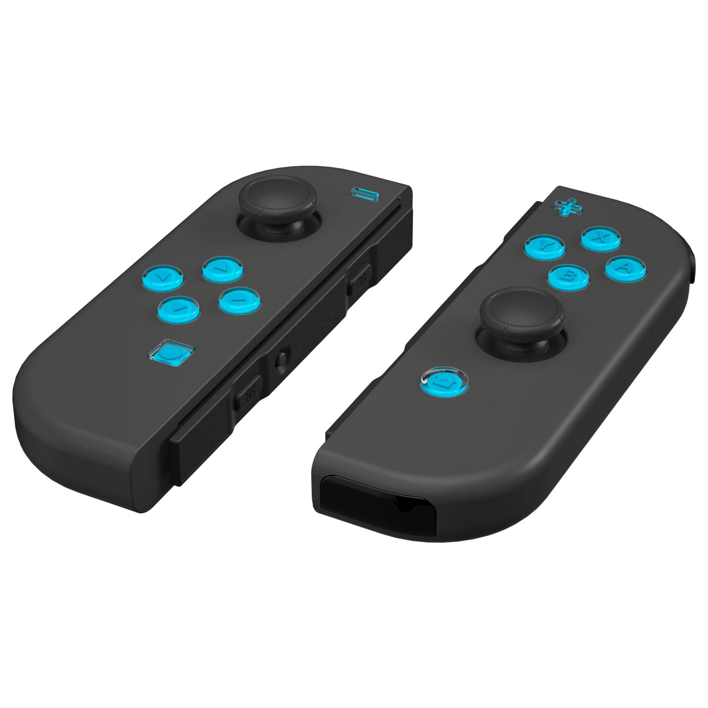 eXtremeRate Retail Replacement Controller ABXY Direction Home Capture + - Jelly Buttons, Two-Tone Pale New Hope Blue & Clear with Symbols Action Face Keys for Nintendo Switch & Switch OLED Joy-con - JoyCon NOT Included - AJ7006