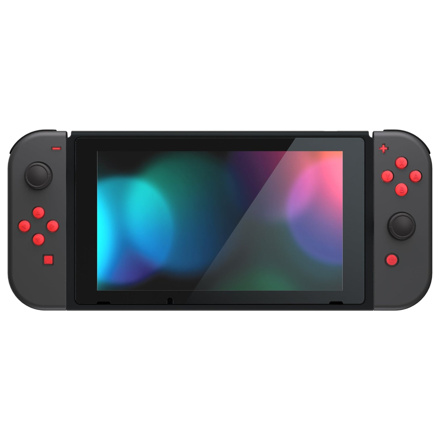 eXtremeRate Retail Replacement Controller ABXY Direction Home Capture + - Jelly Buttons, Two-Tone Pale New Hope Red & Clear with Symbols Action Face Keys for Nintendo Switch & Switch OLED Joy-con - JoyCon NOT Included - AJ7007