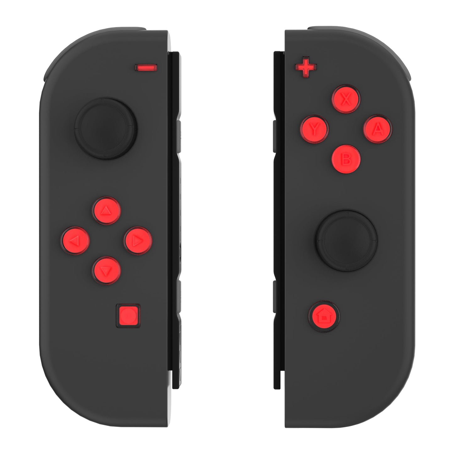 eXtremeRate Retail Replacement Controller ABXY Direction Home Capture + - Jelly Buttons, Two-Tone Pale New Hope Red & Clear with Symbols Action Face Keys for Nintendo Switch & Switch OLED Joy-con - JoyCon NOT Included - AJ7007