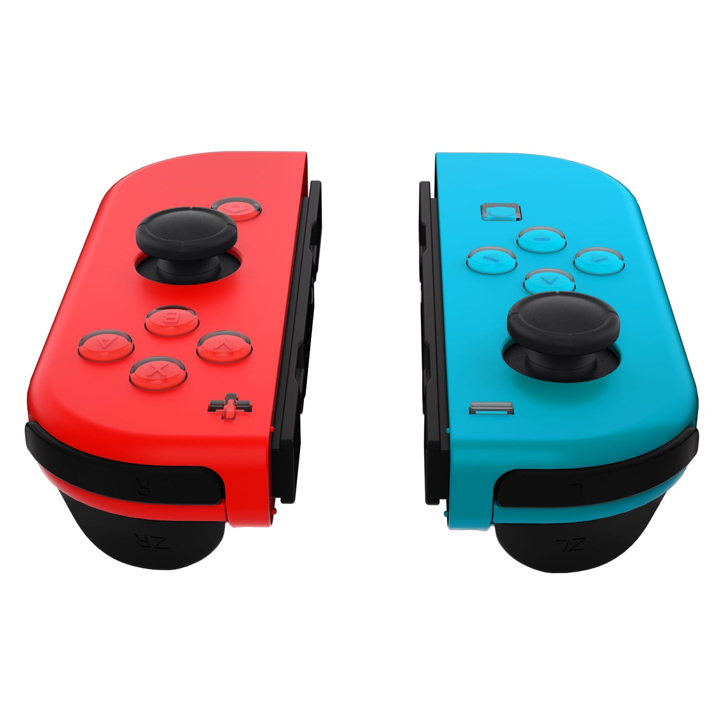eXtremeRate Retail Replacement Controller ABXY Direction Home Capture + - Jelly Buttons, Two-Tone Pale New Hope Blue & Red & Clear with Symbols Action Face Keys for Nintendo Switch & Switch OLED Joy-con - JoyCon NOT Included - AJ7010