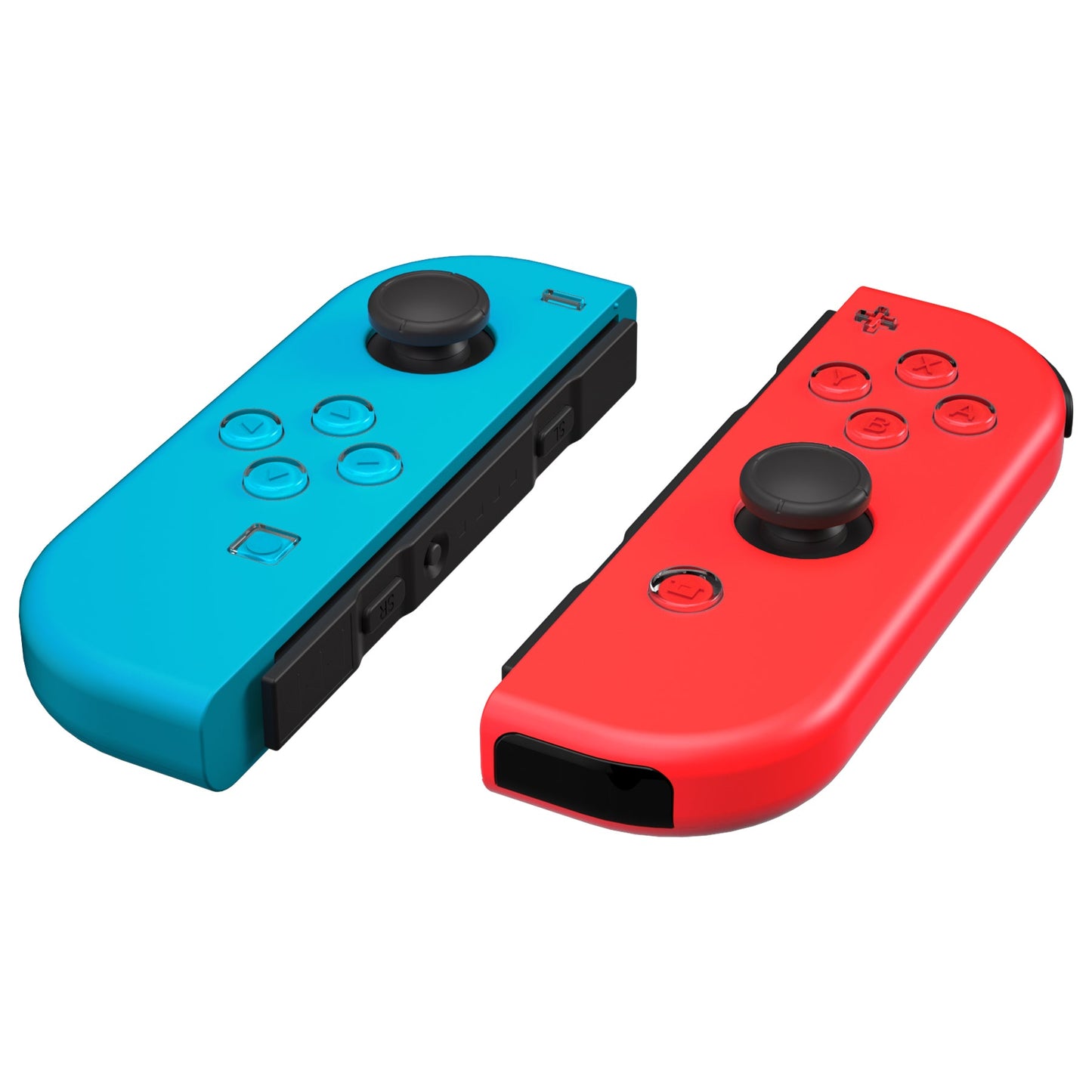 eXtremeRate Retail Replacement Controller ABXY Direction Home Capture + - Jelly Buttons, Two-Tone Pale New Hope Blue & Red & Clear with Symbols Action Face Keys for Nintendo Switch & Switch OLED Joy-con - JoyCon NOT Included - AJ7010