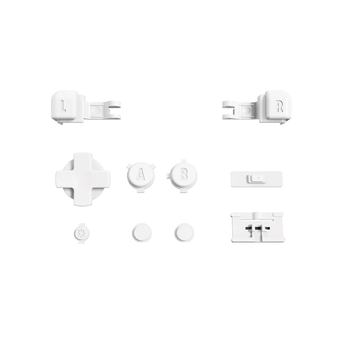 White Custom Full Set Buttons for Gameboy Advance SP, Replacement A B L R Button Power On Off Volume Button D-pad Key for GBA SP Console - Console NOT Included - ASPJ203 eXtremeRate