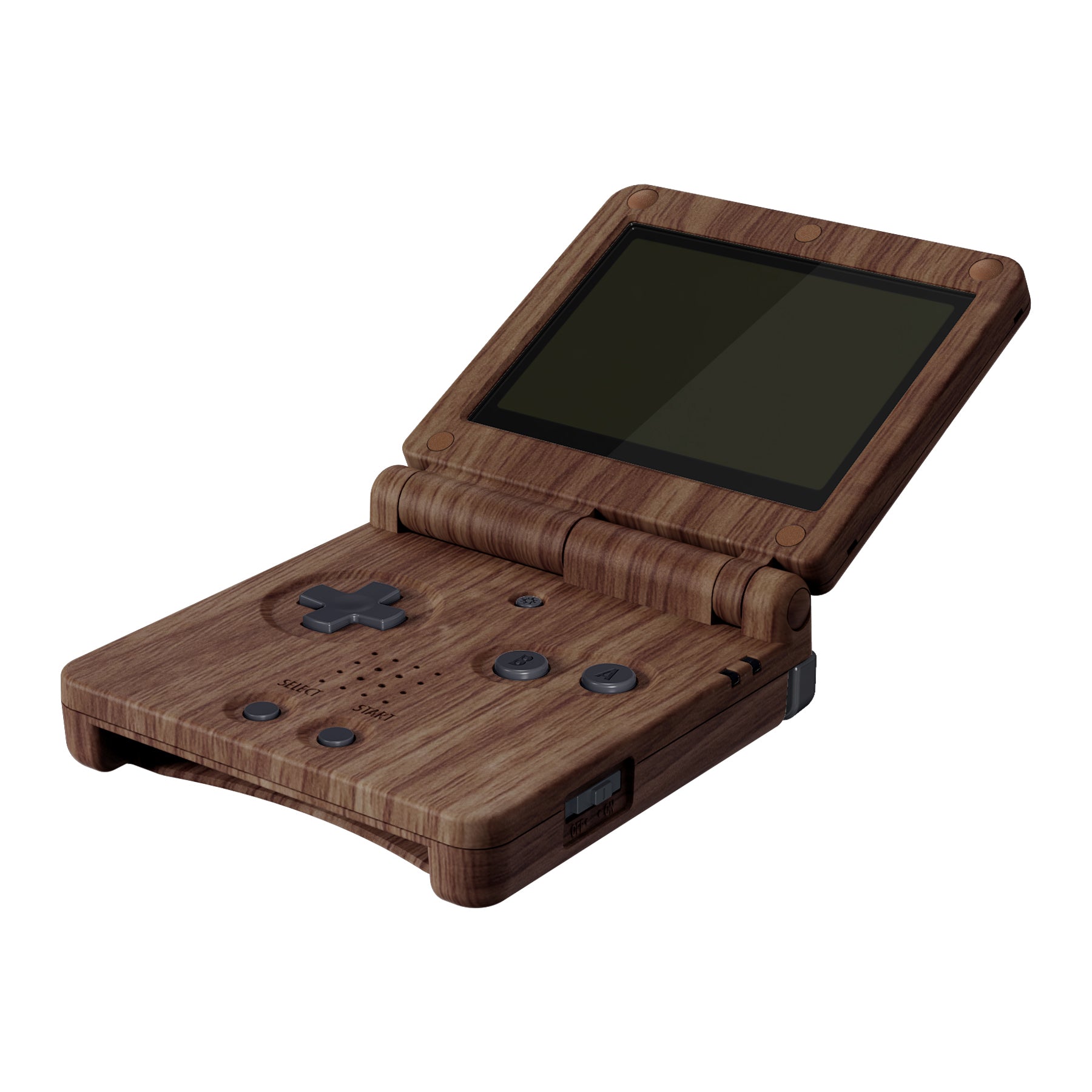 eXtremeRate IPS対応アップグレード版ゲームボーイアドバンスSP（GBA  SP）用交換フルセットシェル＆ボタン、IPSおよび標準LCD両方に対応【木目調デザイン】