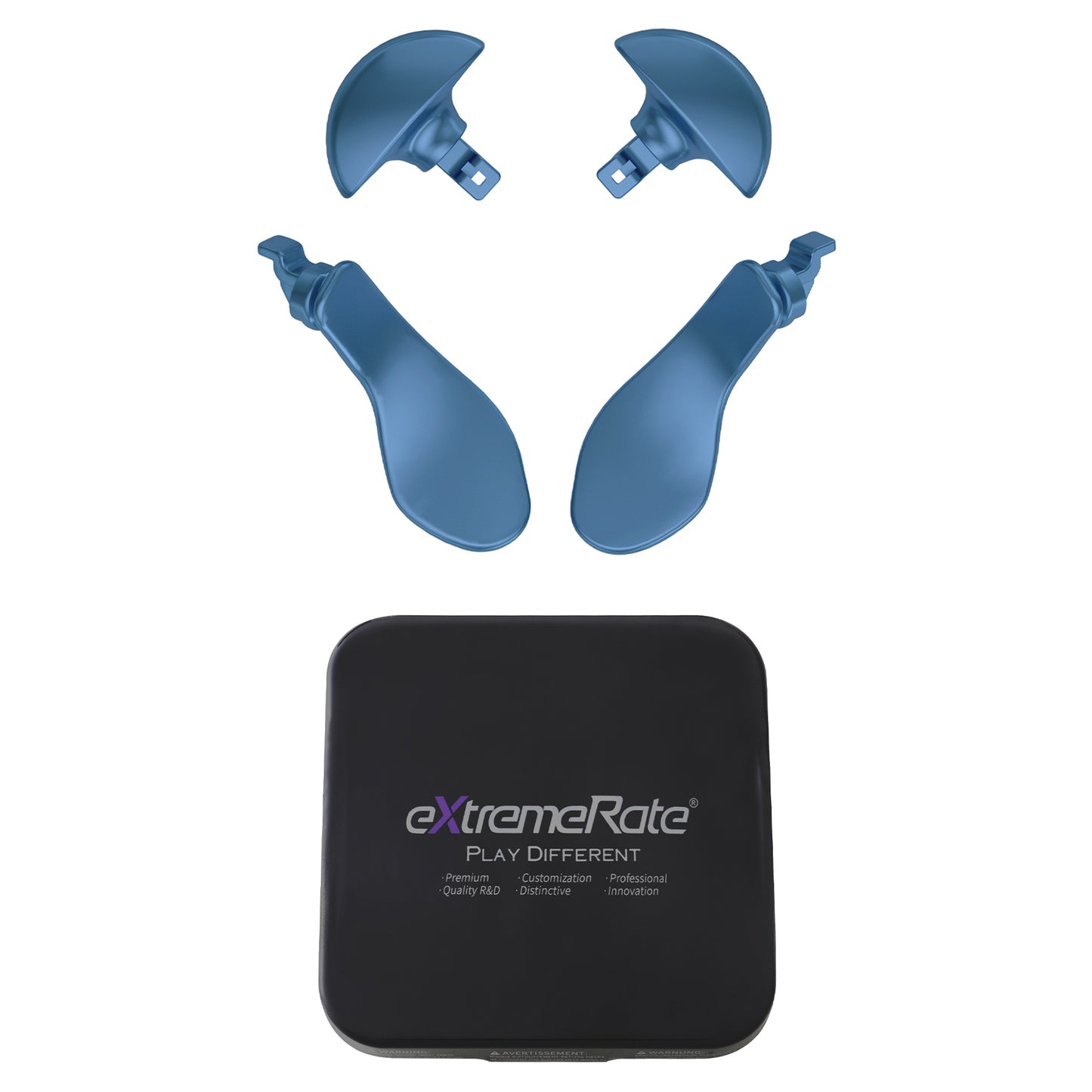 eXtremeRate PS5 edgeコントローラー対応交換式4個セット金属製バックパドル【メタリックネプチューンブルー】