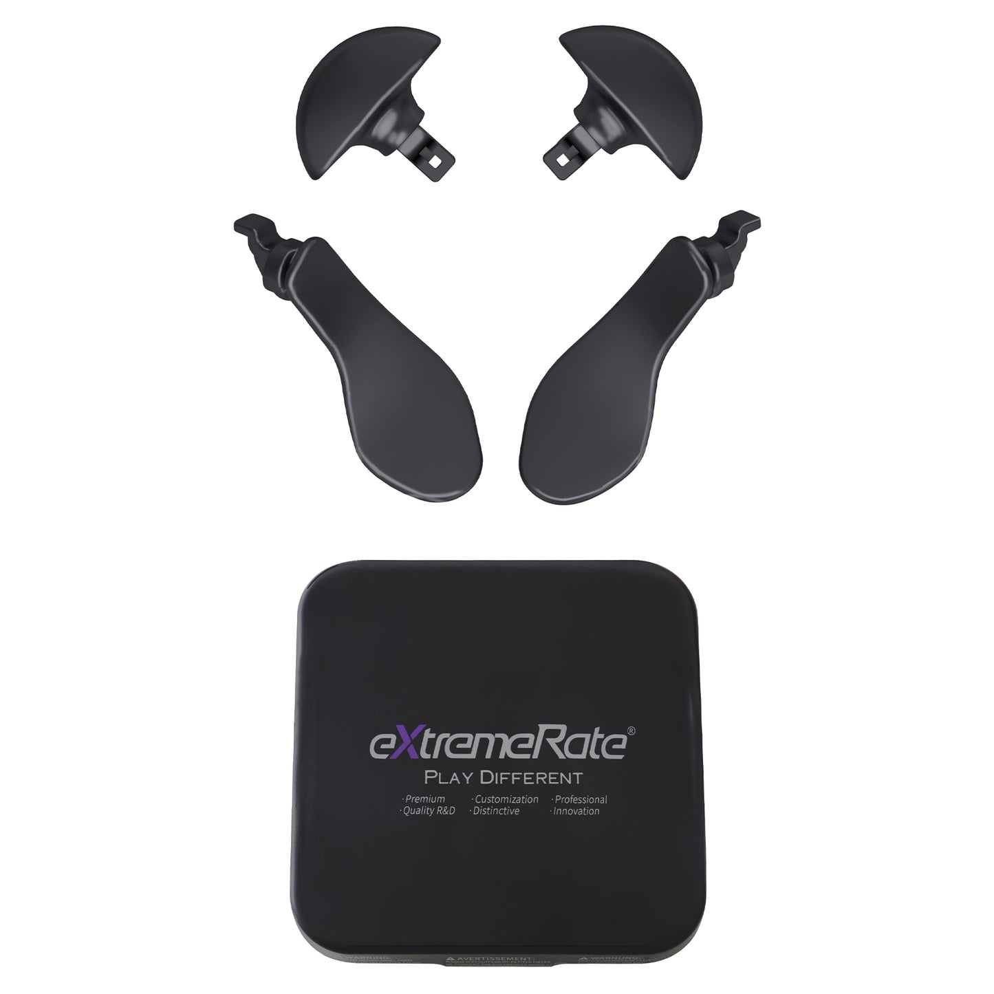 eXtremeRate PS5 edgeコントローラー対応交換式4個セット金属製バックパドル【メタリックブラック】