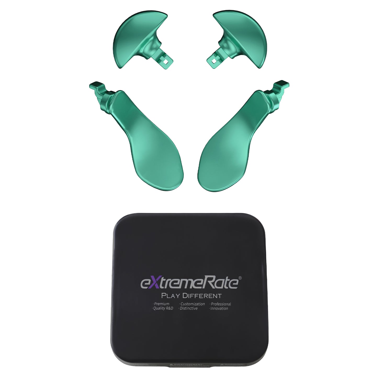 eXtremeRate PS5 edgeコントローラー対応交換式4個セット金属製バックパドル【メタリックアクアグリーン】