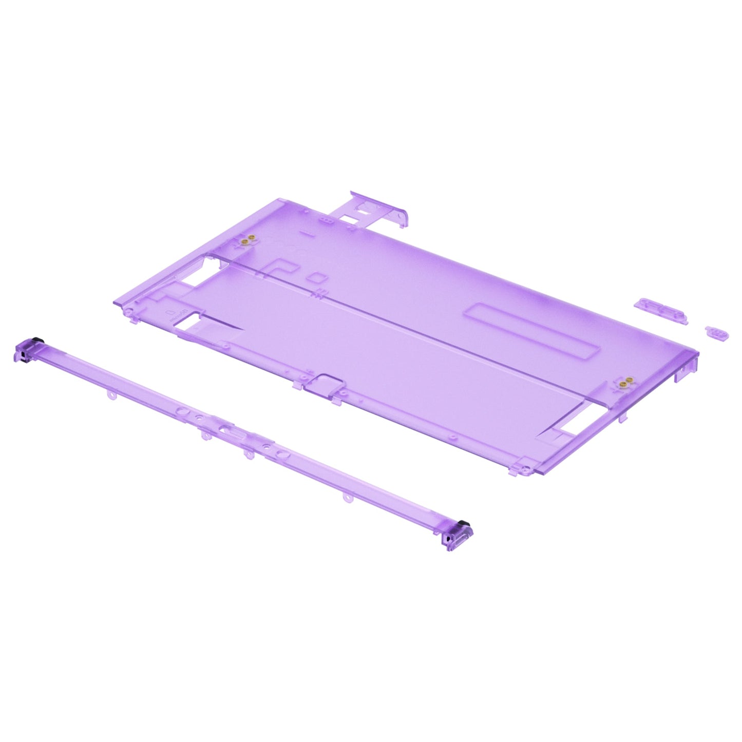 eXtremeRate Retail Clear Atomic Purple Console Back Plate DIY Replacement Housing Shell Case for Nintendo Switch OLED Console ¨C JoyCon Shell & Kickstand NOT Included - BNSOM5002