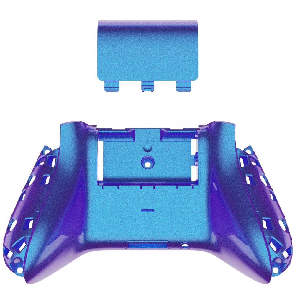 eXtremeRate Retail Chameleon Purple Blue Glossy Custom Bottom Shell w/ Battery Cover for Xbox Series S/X Controller - Controller & Side Rails NOT Included - BX3P301