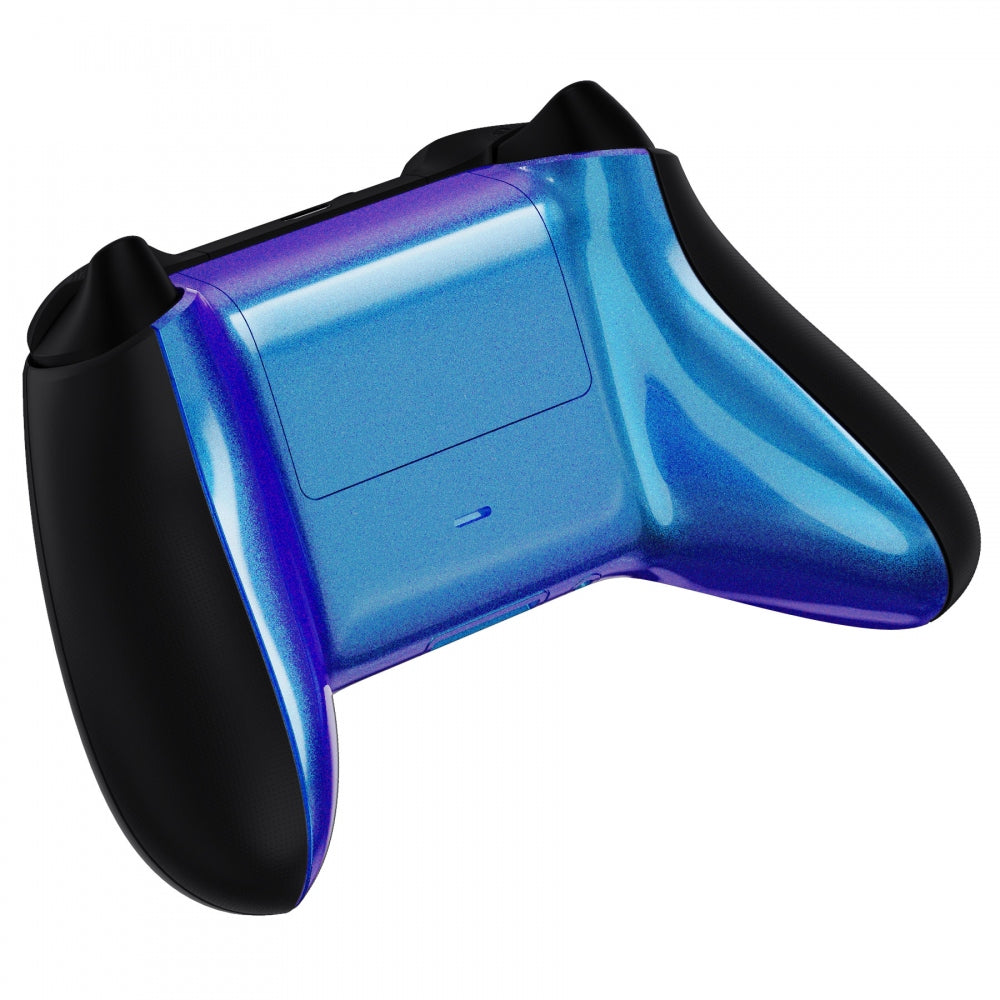 eXtremeRate Retail Chameleon Purple Blue Glossy Custom Bottom Shell w/ Battery Cover for Xbox Series S/X Controller - Controller & Side Rails NOT Included - BX3P301