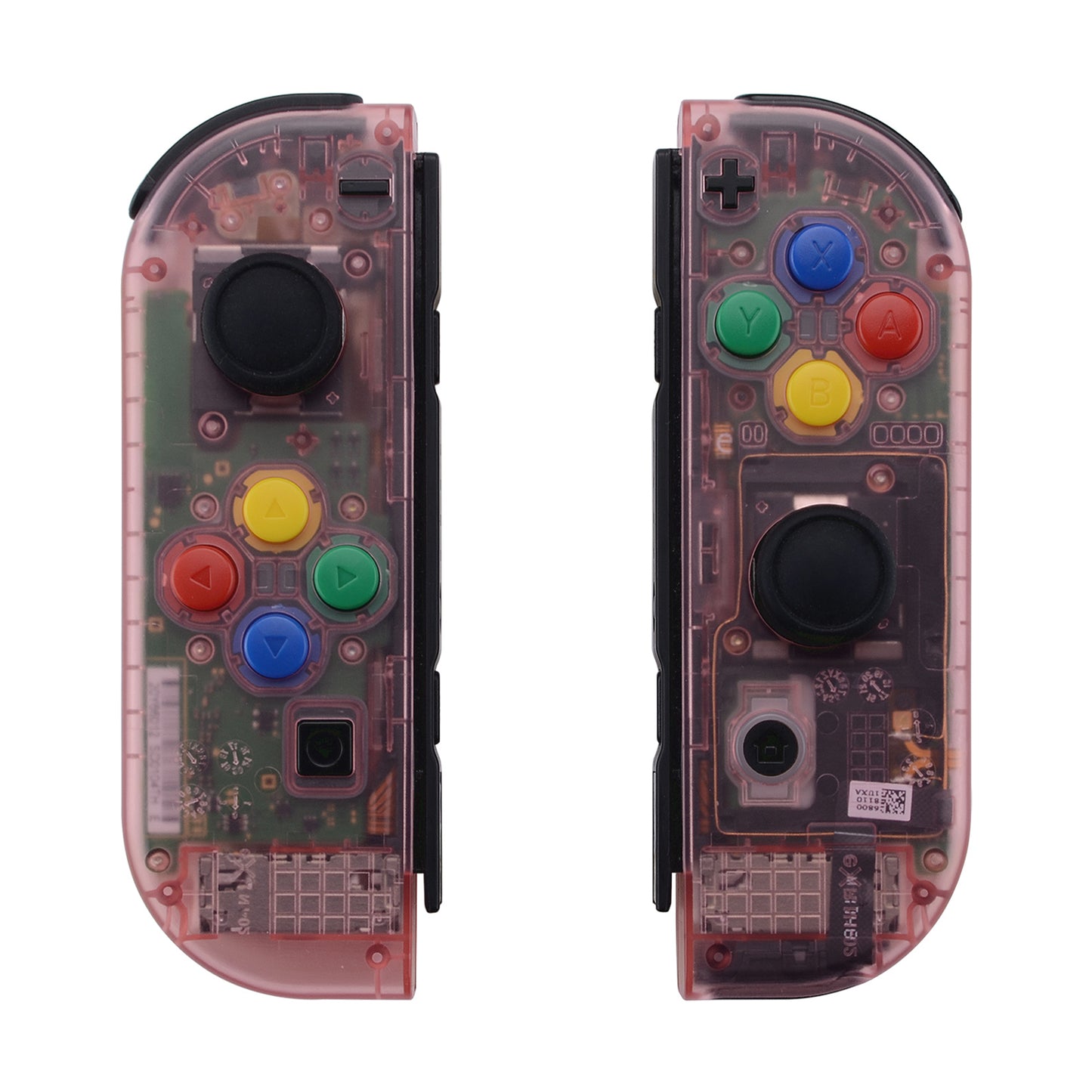 eXtremeRate NS Switch用ジョイコン交換フルセットシェルケースボタン付き【クリアチェリーピンク】