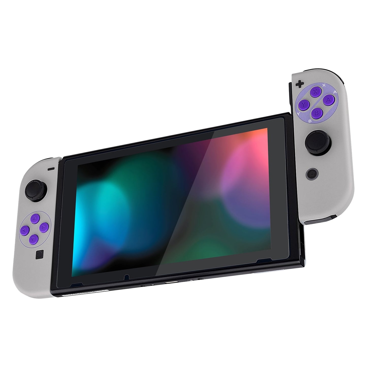 eXtremeRate Retail Soft Touch Grip Classics SNES Style Joycon Handheld Controller Housing with Full Set Buttons, DIY Replacement Shell Case for NS Switch JoyCon & OLED JoyCon - Console Shell NOT Included - CT105