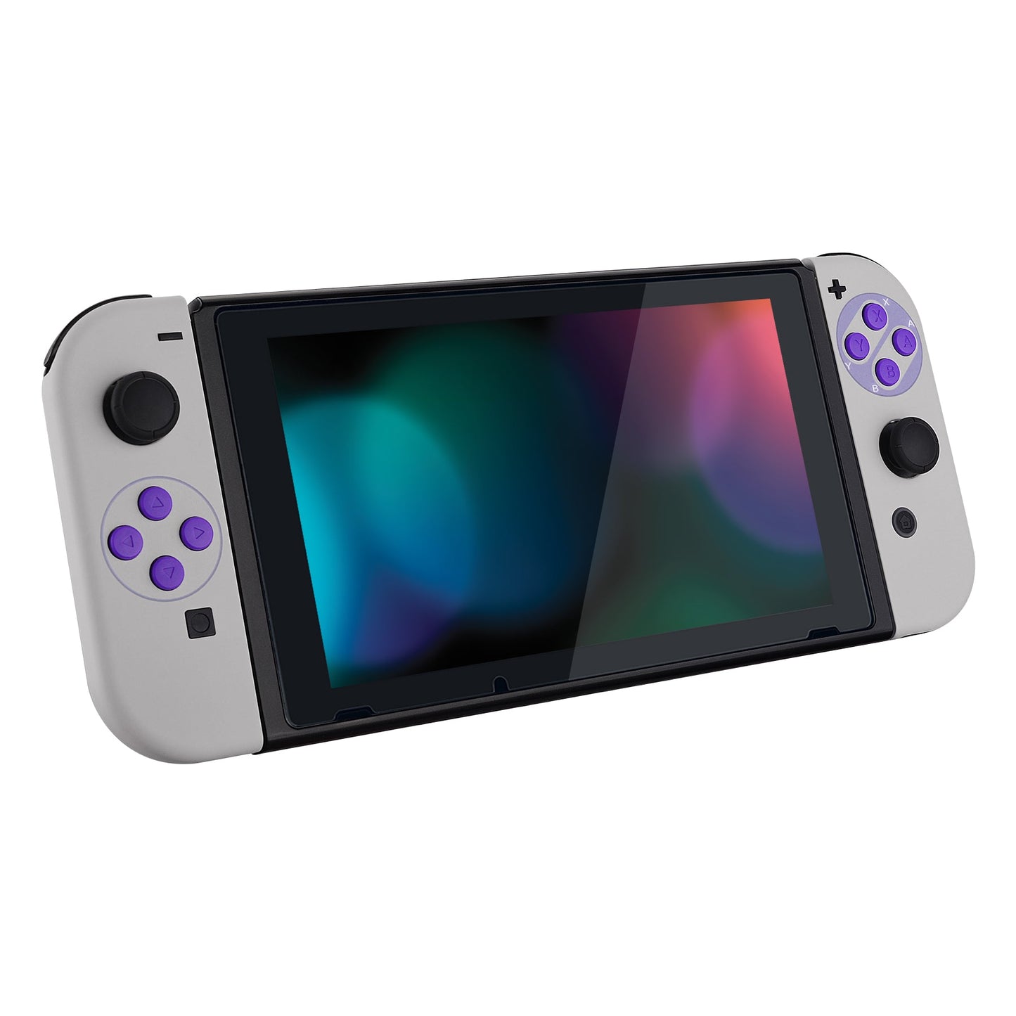 eXtremeRate Retail Soft Touch Grip Classics SNES Style Joycon Handheld Controller Housing with Full Set Buttons, DIY Replacement Shell Case for NS Switch JoyCon & OLED JoyCon - Console Shell NOT Included - CT105