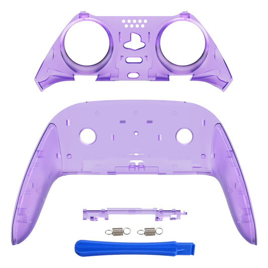 eXtremeRate PS5 edgeコントローラー対応交換対応用トップ&ボトム装飾トリムシェル【クリアパープル】