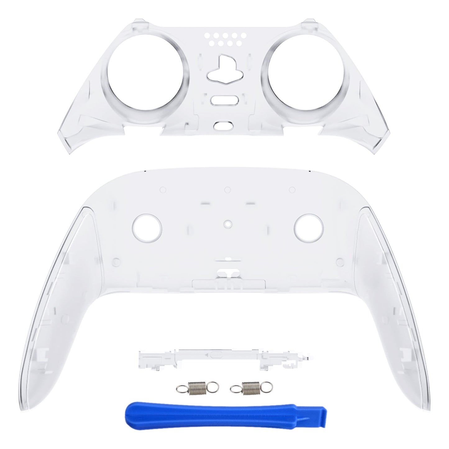 eXtremeRate PS5 edgeコントローラー対応交換対応用トップ&ボトム装飾トリムシェル【クリア】