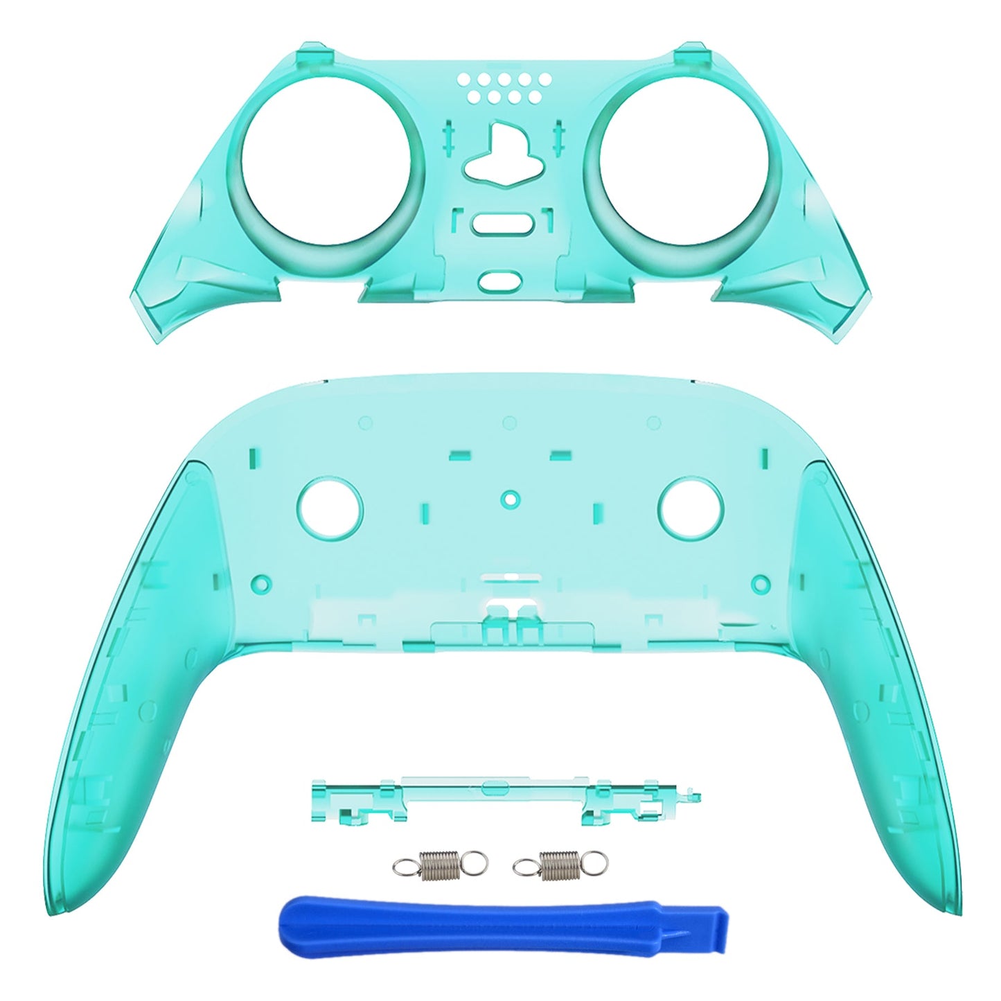 eXtremeRate PS5 edgeコントローラー対応交換対応用トップ&ボトム装飾トリムシェル【エメラルドグリーン】
