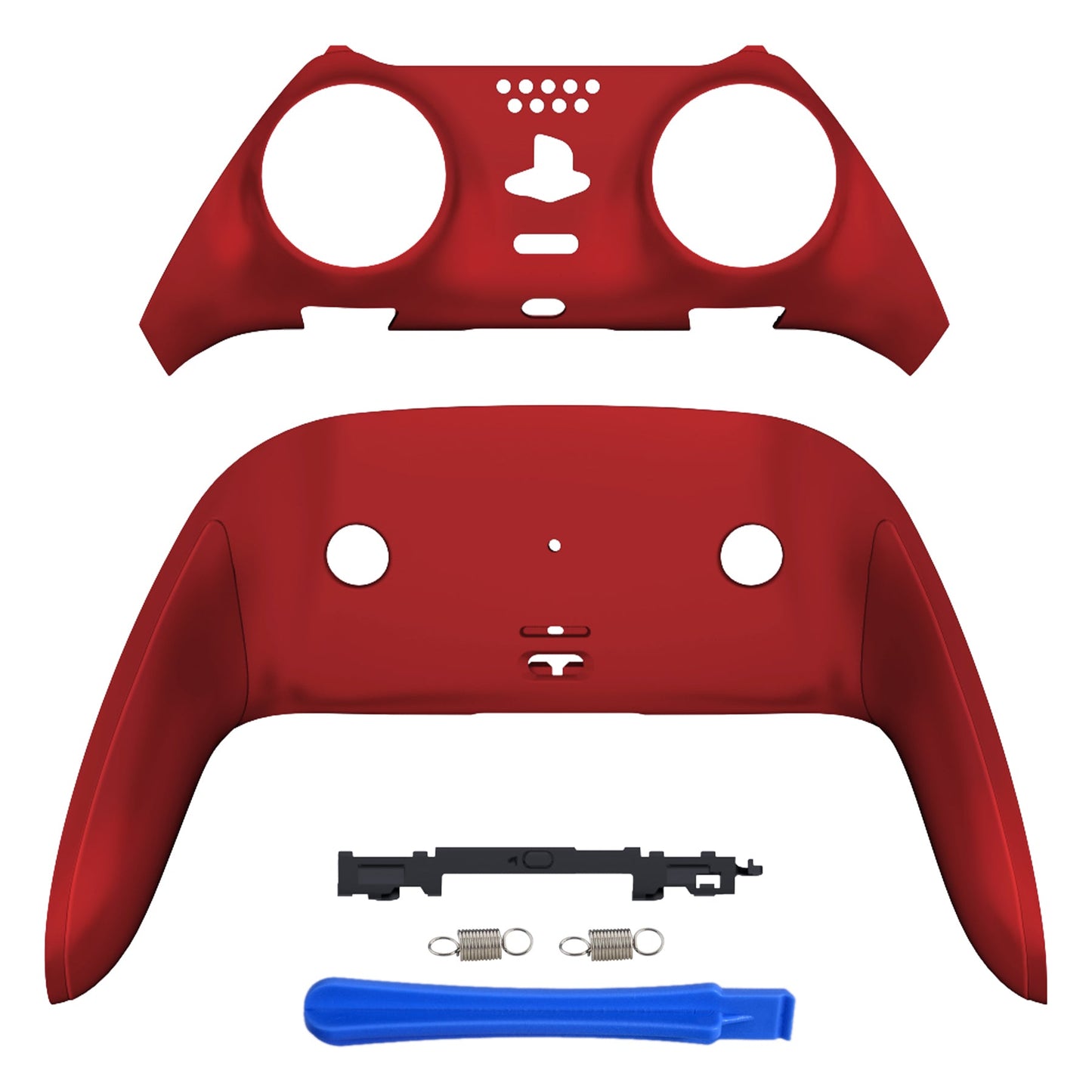 eXtremeRate PS5 edgeコントローラー対応交換対応用トップ&ボトム装飾トリムシェル【スカーレットレッド】