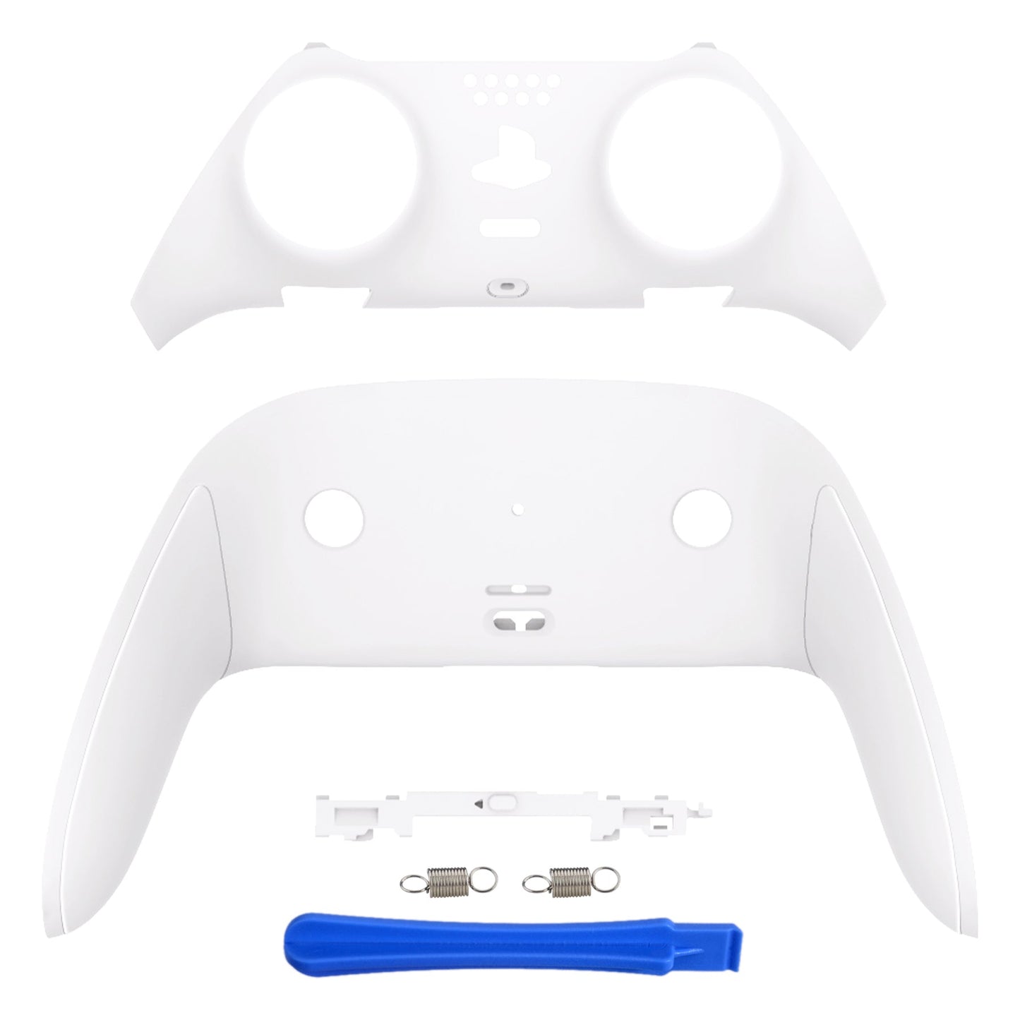 eXtremeRate PS5 edgeコントローラー対応交換対応用トップ&ボトム装飾トリムシェル【ホワイト】