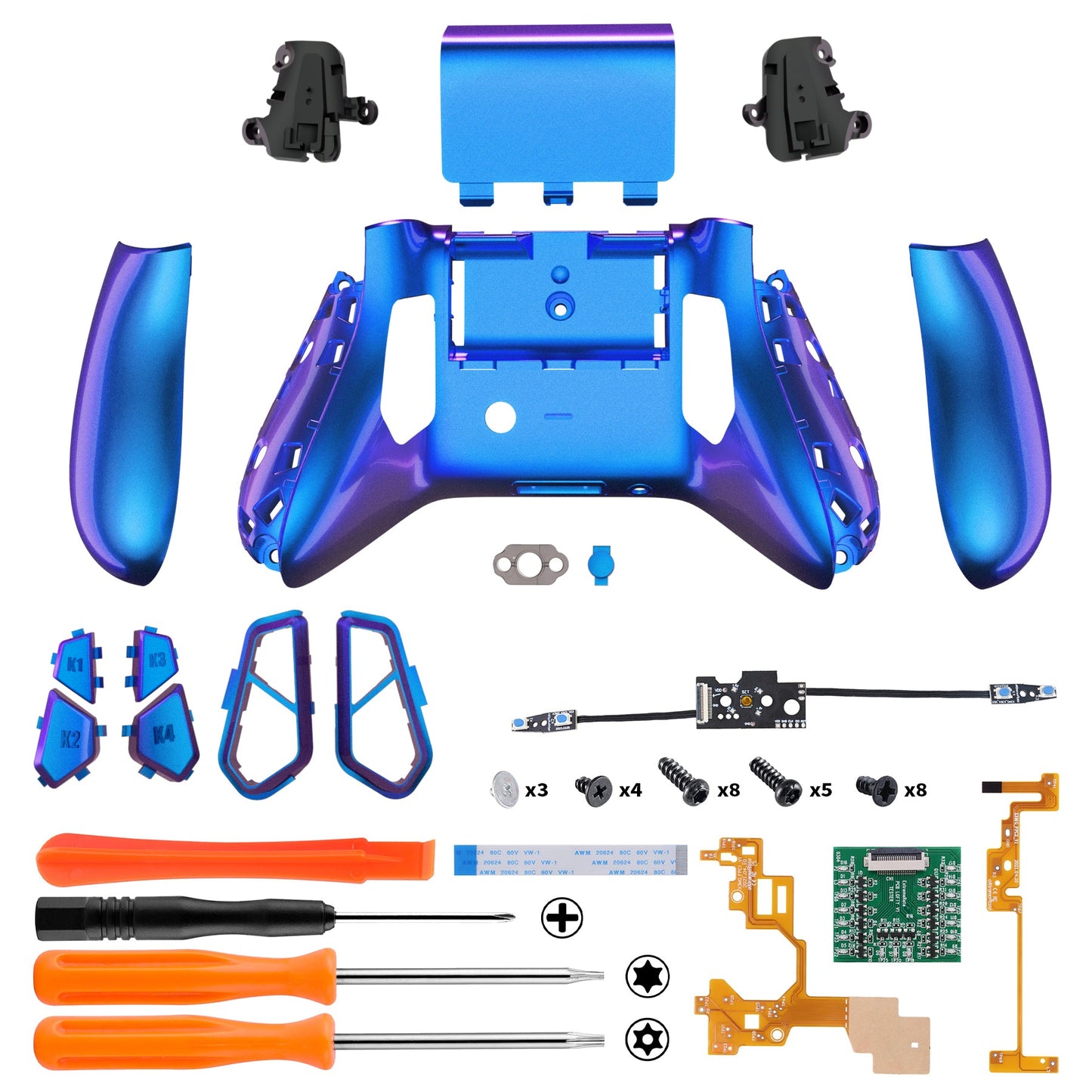 eXtremeRate Retail VICTOR X Remap Kit for Xbox Series X/S Controller - Chameleon Purple Blue