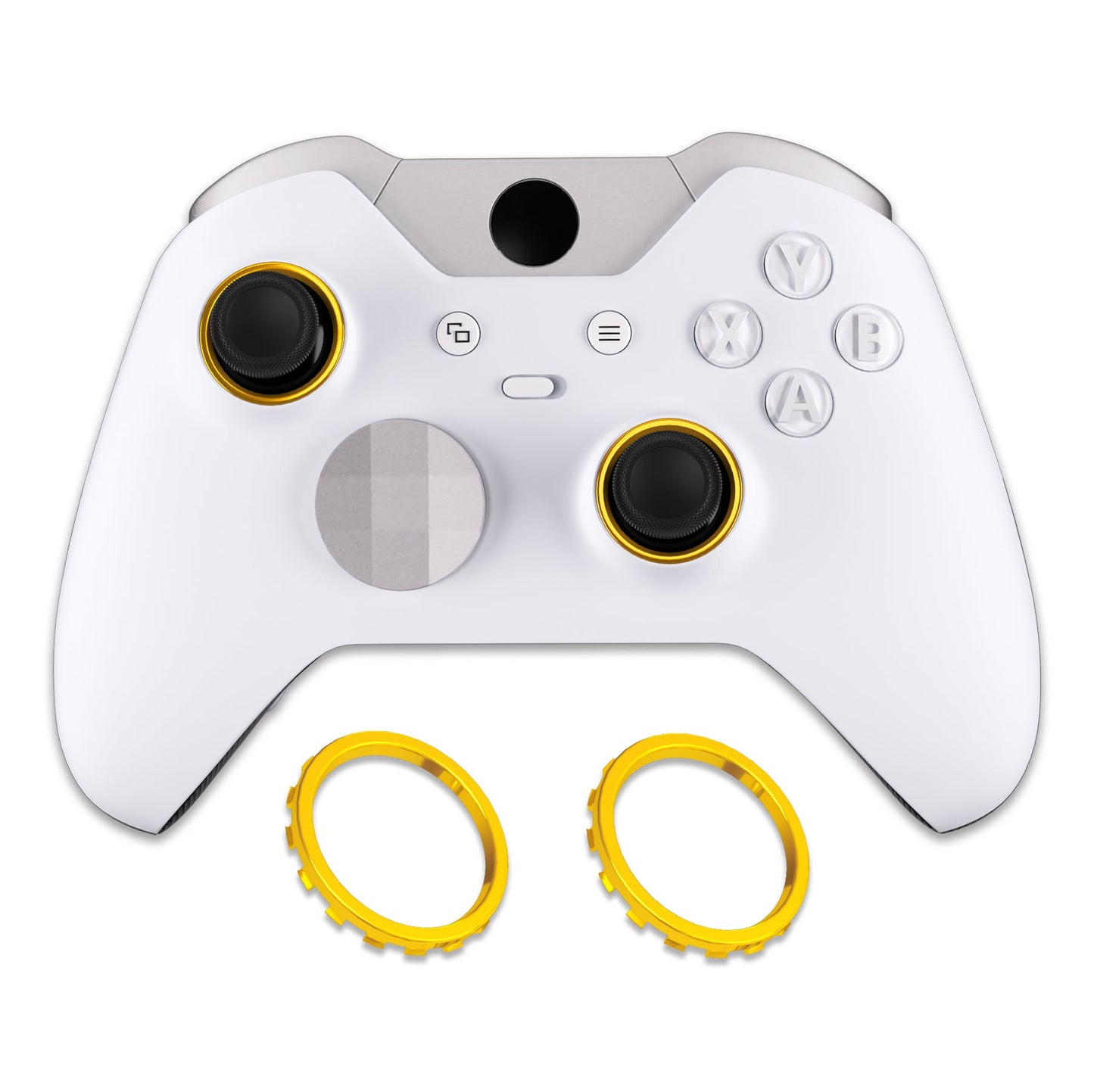 eXtremeRate Custom Accent Rings for eXtremeRate ASR Version Shell, Compatible with Xbox Series X/S Controller & Xbox One Elite (Model 1698) & Elite Series 2 (Model 1797 and Core Model 1797) Controller - Chrome Gold eXtremeRate
